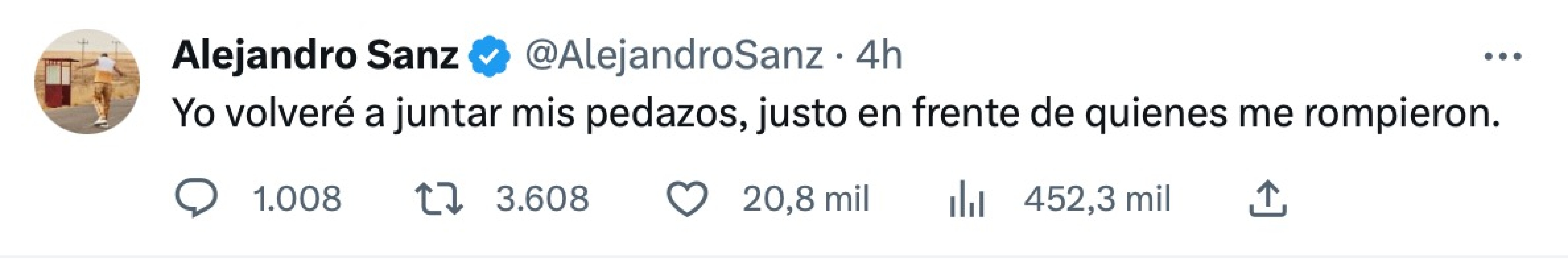 Alejandro Sanz da un tranquilizador mensaje