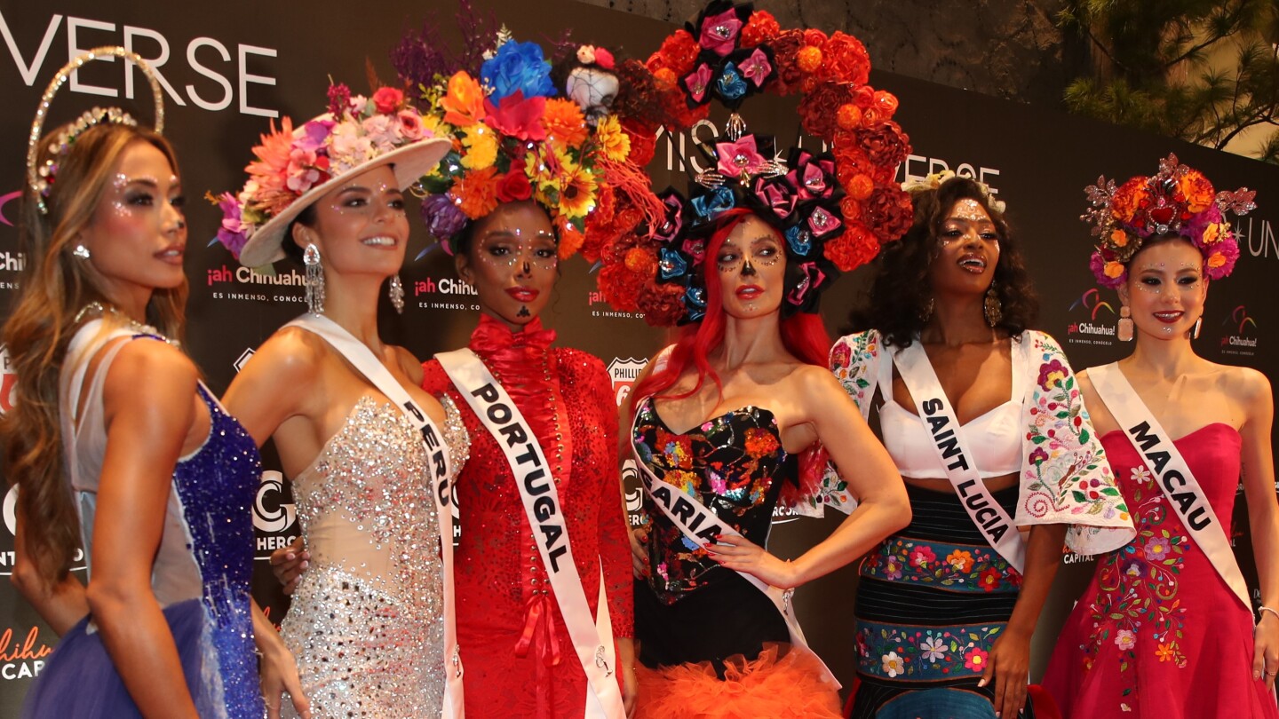 Miss Universo 2024, celebración Día de Muertos, representantes de Perú, Portugal, Bulgaria, Santa Lucía, Macau