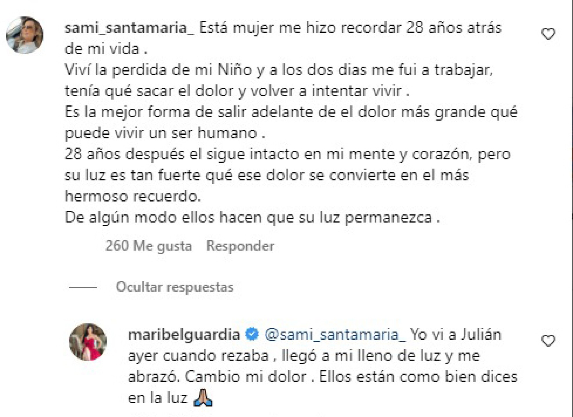 Maribel Guardia vio a Julián Figueroa tras su muerte