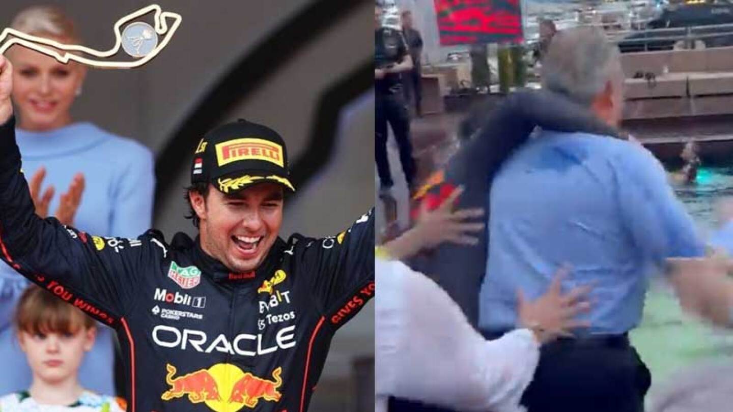 Checo Pérez celebra triunfo con Felipe Calderón en Mónaco con clavado