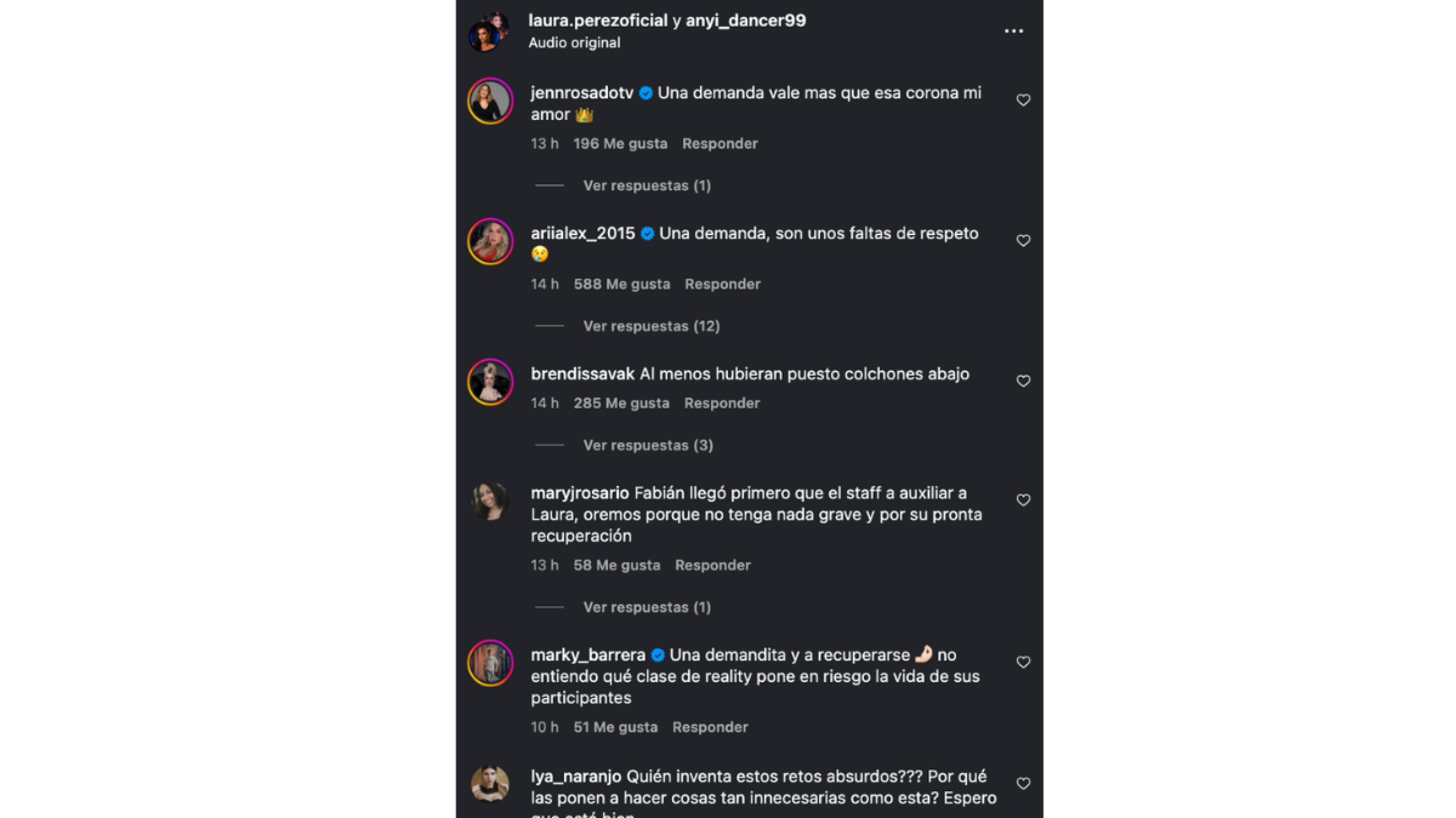 Comentarios en redes sociales sobre el peligroso reto en Miss Universe Latina