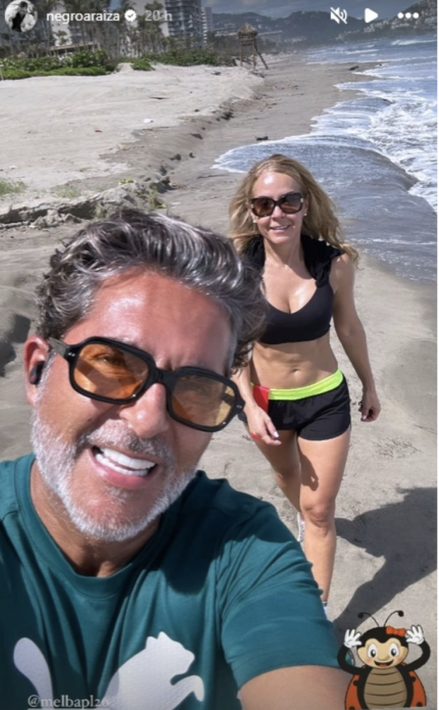 Raúl Araiza y su nueva novia Melba