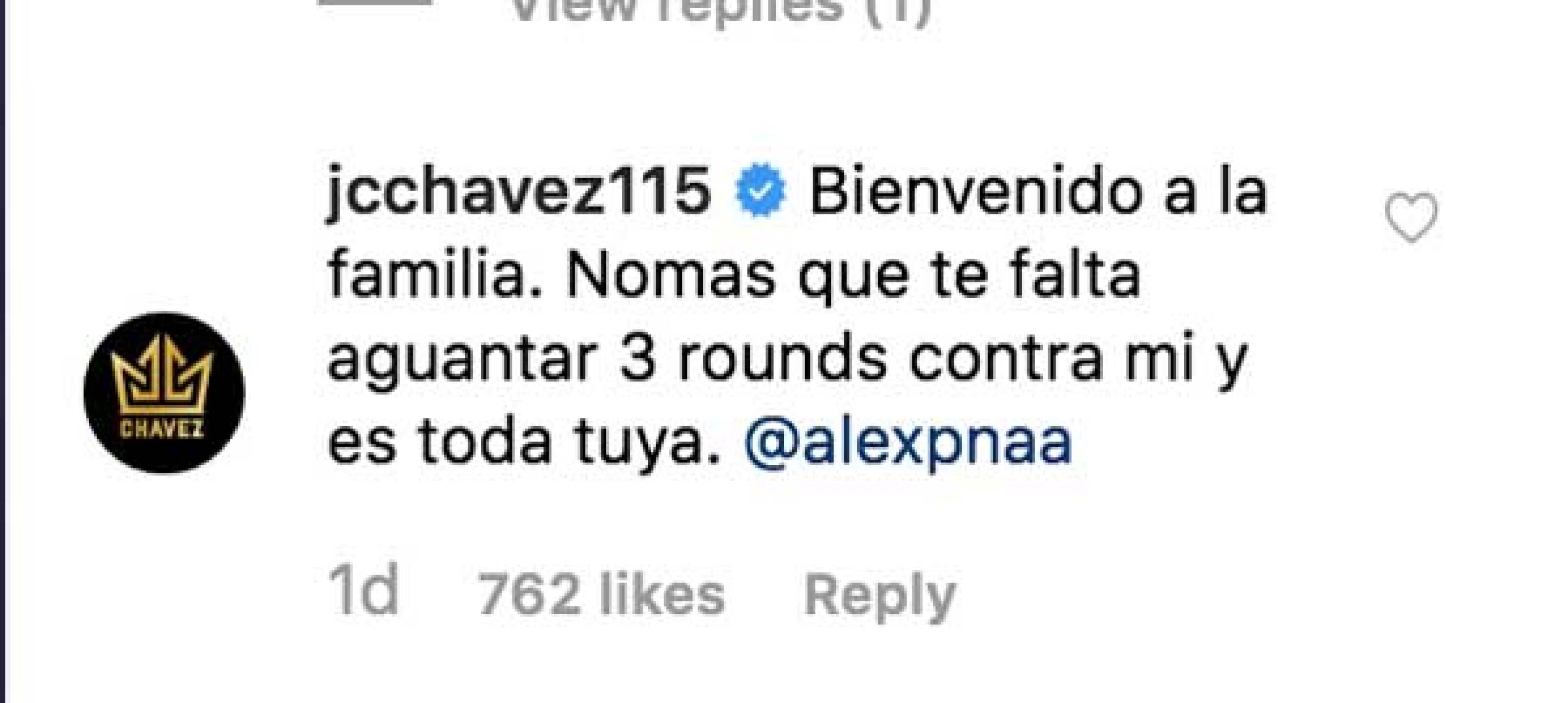 Julio César Chávez reta a su yerno a un encuentro en el ring.