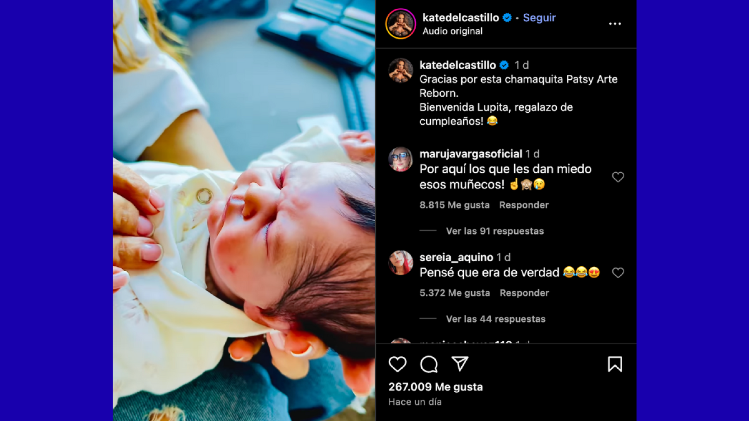 Kate del Castillo recibe un "bebé reborn" por su cumpleaños 53