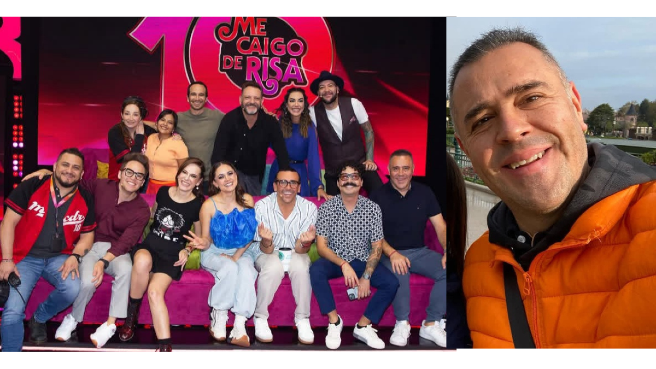 Elenco de 'Me caigo de risa' y Eduardo Suárez su productor