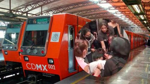 Graban brutal pelea entre mujeres en el Metro de CDMX