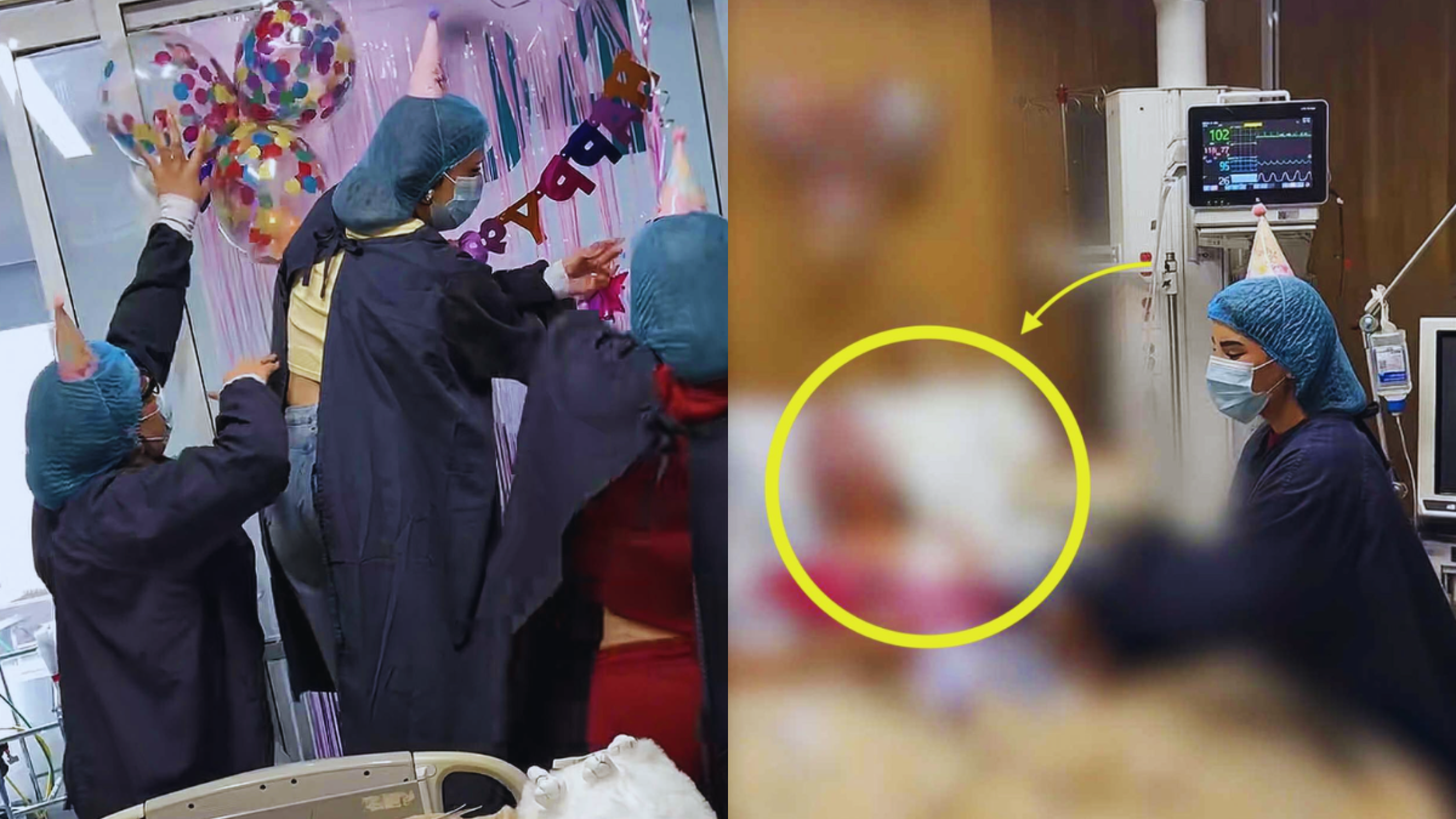 Kimberly Loaiza y Steff Loaiza en el hospital junto a su mamá