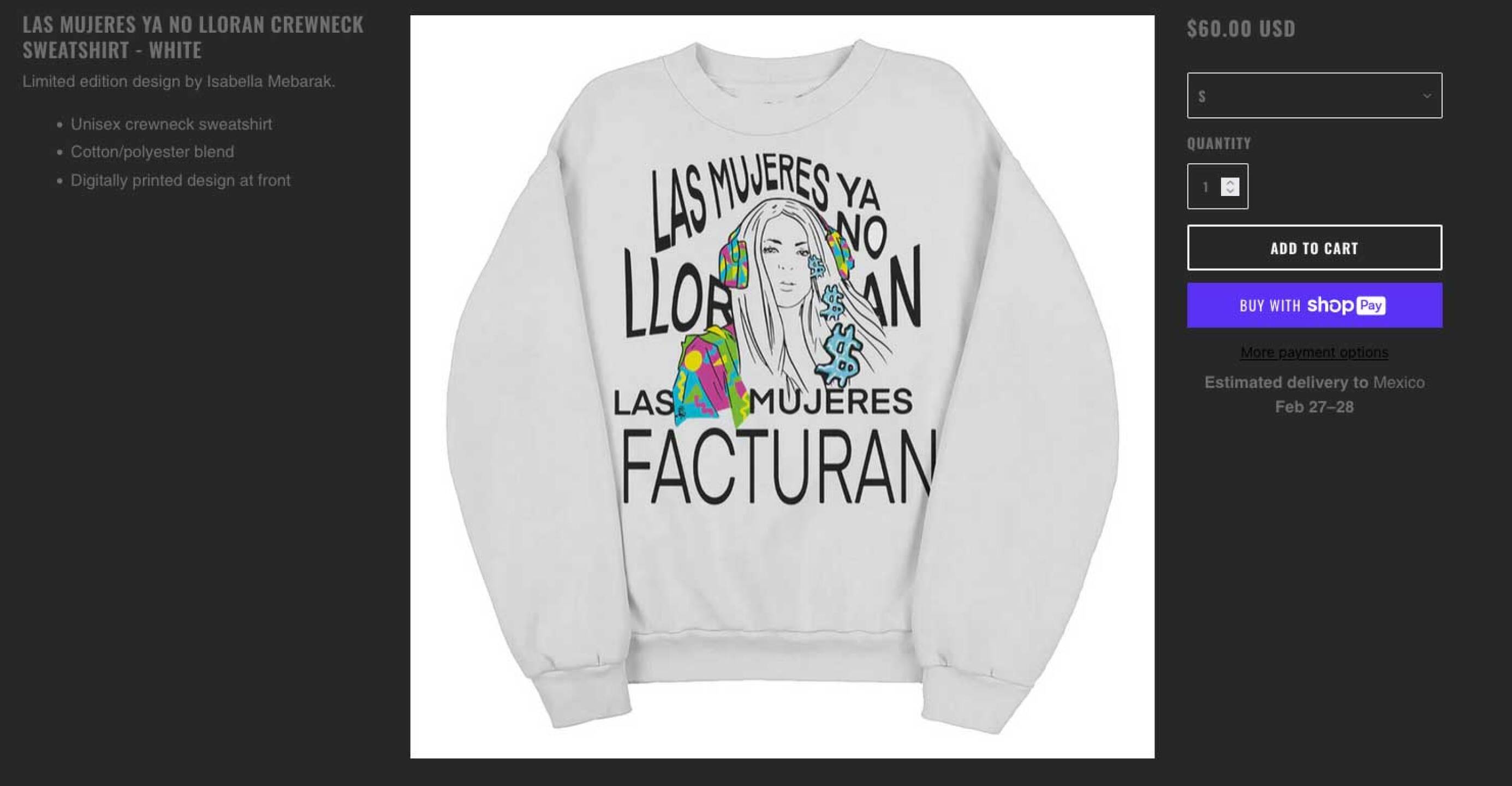 Esta es la sudadera que presumió Shakira
