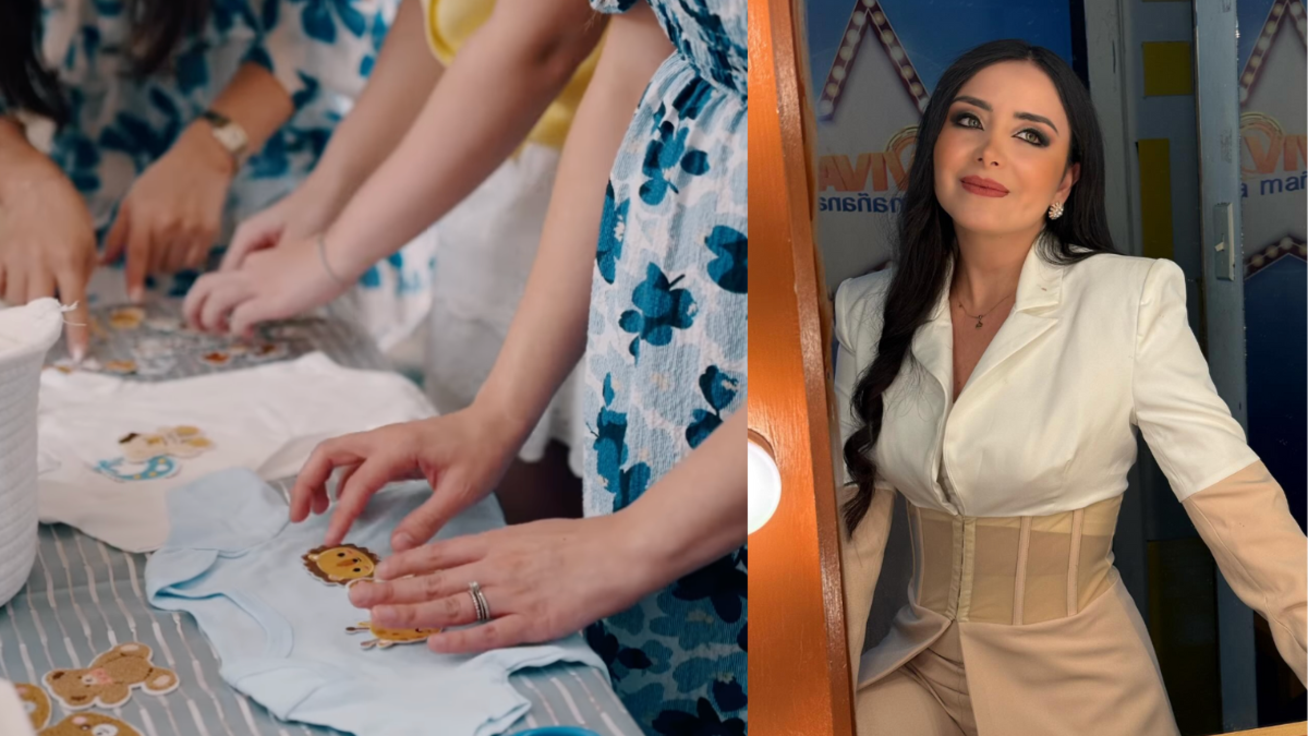 Stefany González Córdova, conductora de televisión, celebrando el baby shower