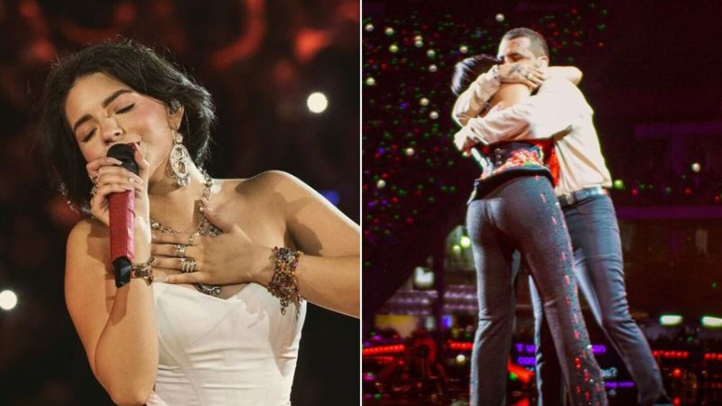 Ángela Aguilar y Christian Nodal juntos en el escenario