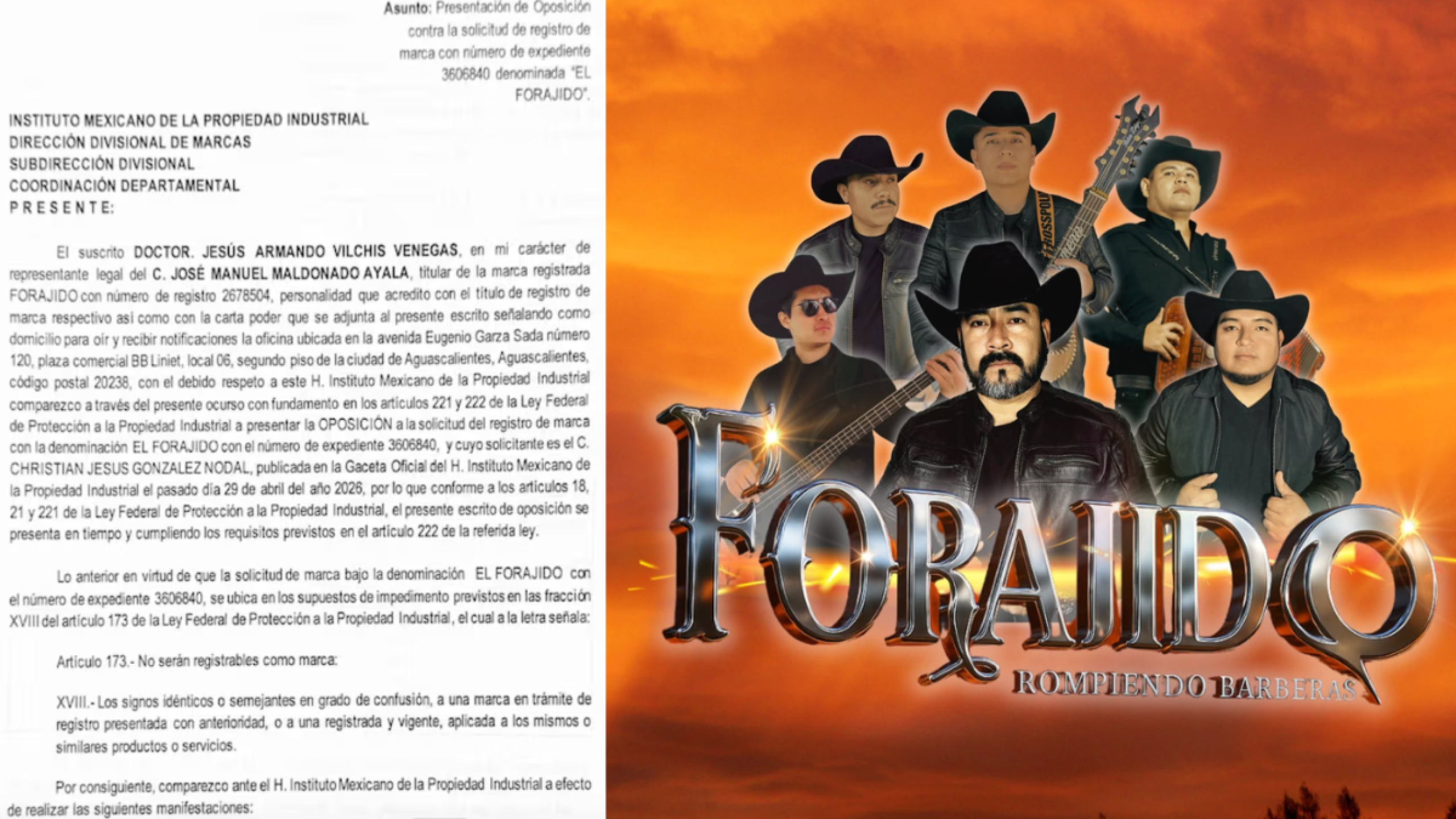 Grupo Forajido defiende su nombre de Christian Nodal ante el IMPI