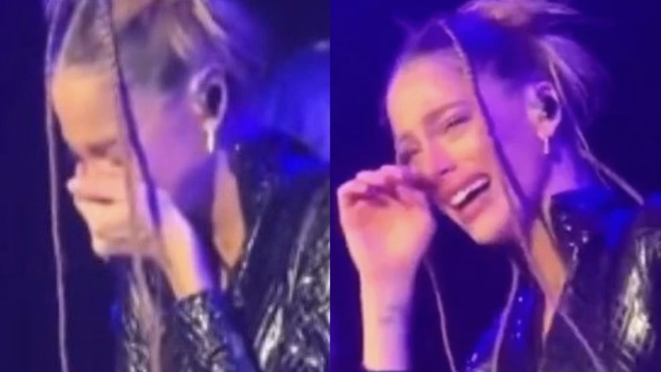 Tini llora en concierto