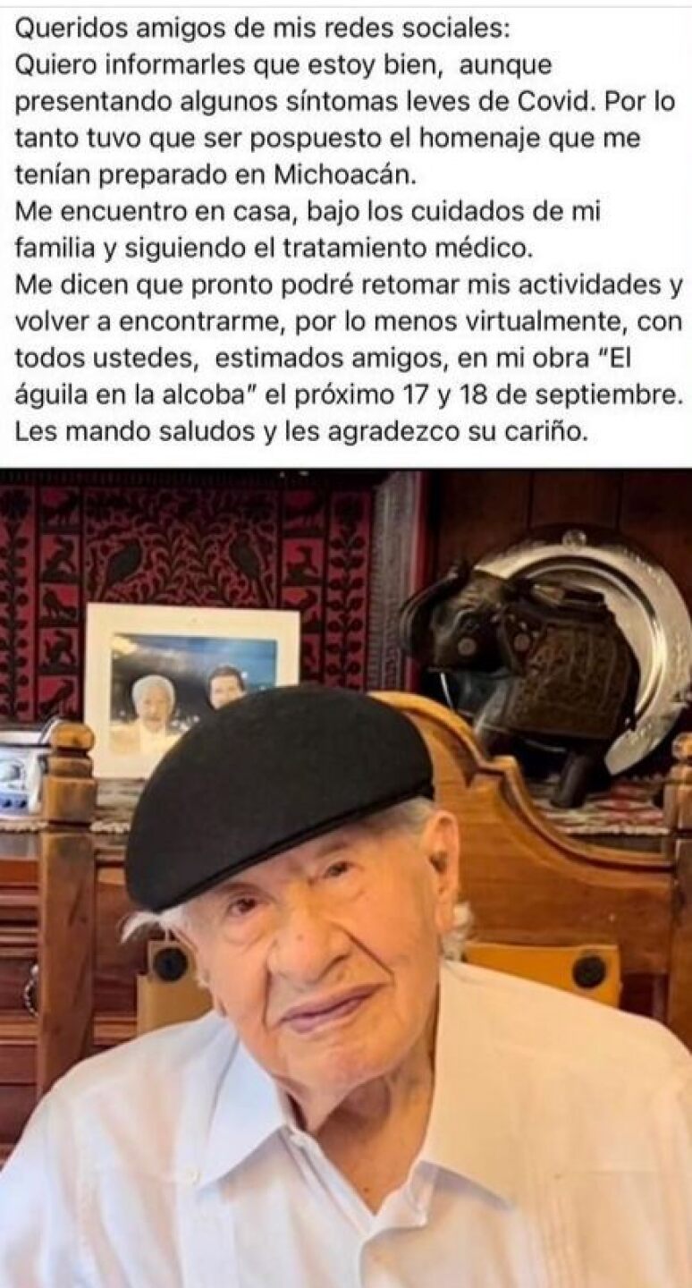 Ignacio López Tarso tiene Covid-19; asegura tener síntomas leves