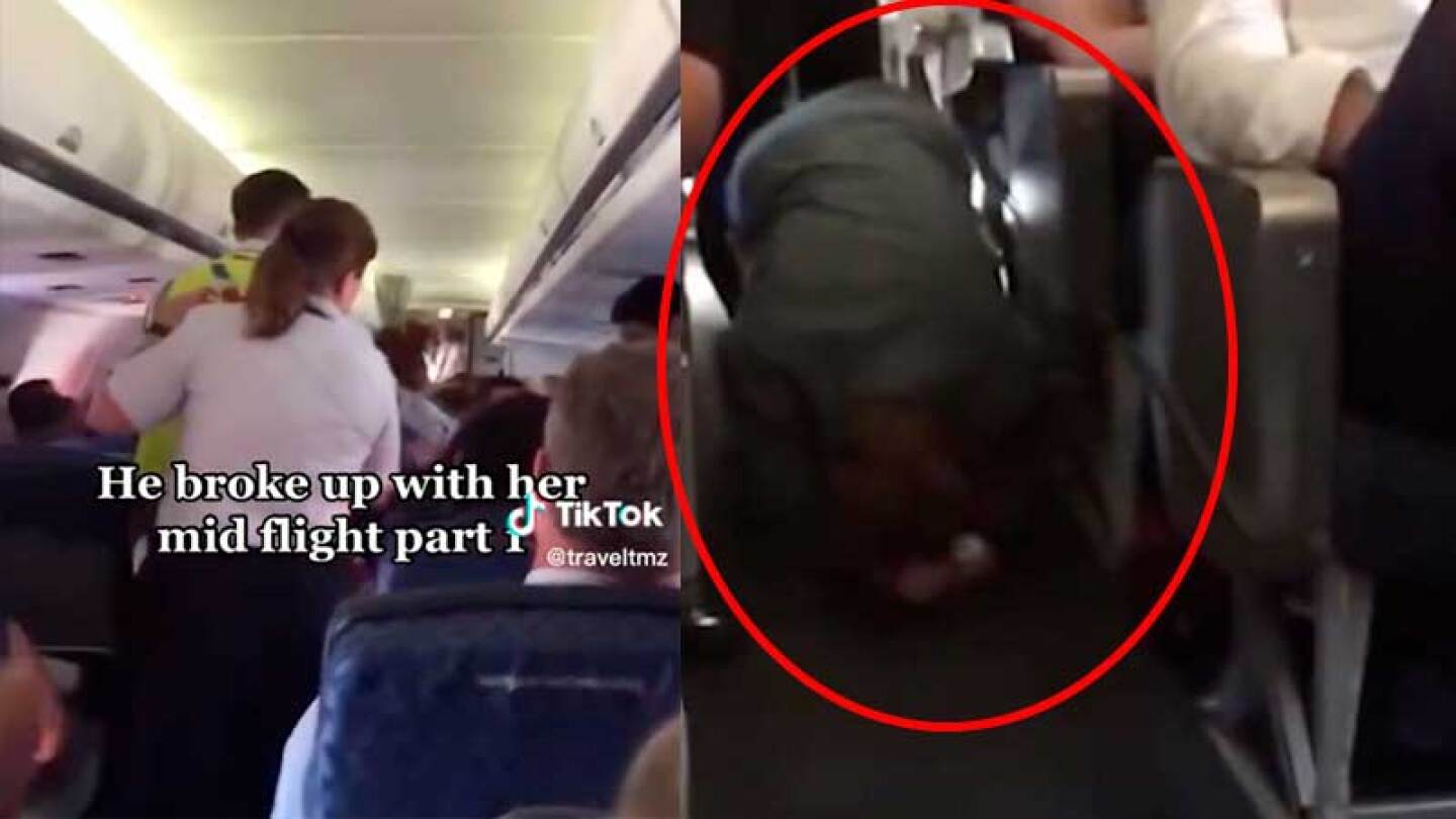 Mujer hace berrinche en avión después de que terminaran con ella