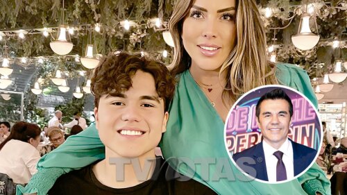 Karla Pineda y su hijo con Adrián Uribe