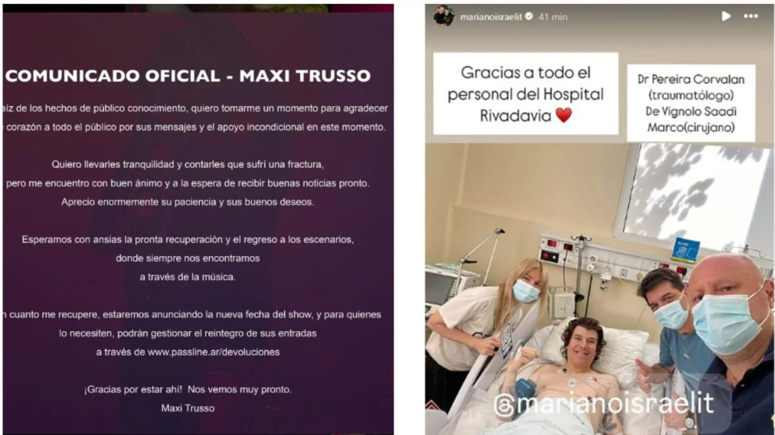 Cómo fue la impactante caída de Maxi Trusso en su concierto?