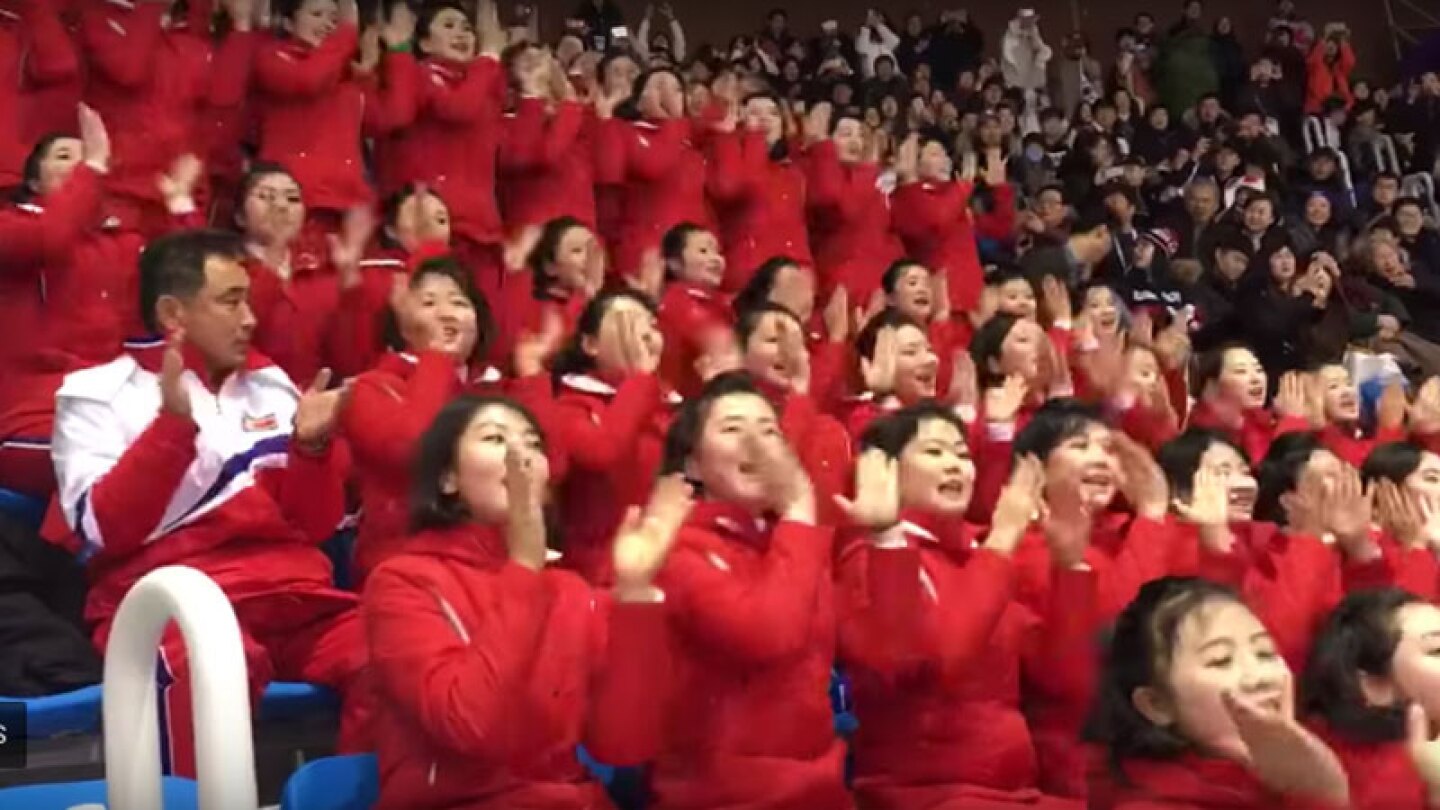 Porristas norcoreanas llaman la atención en JJOO de Invierno