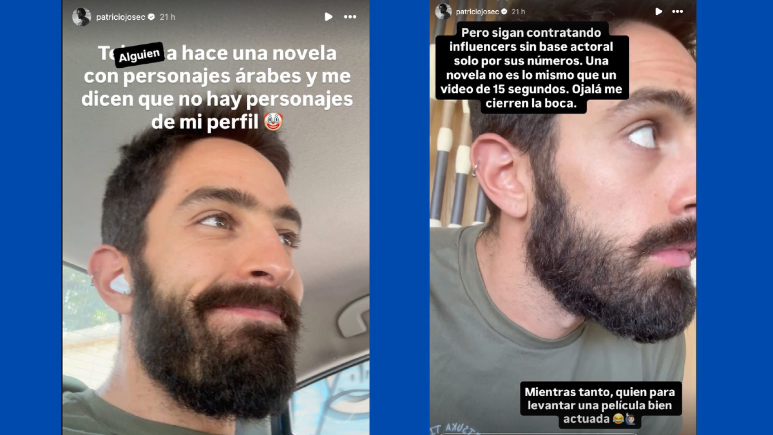 El actor Patricio José critica a influencers en telenovelas