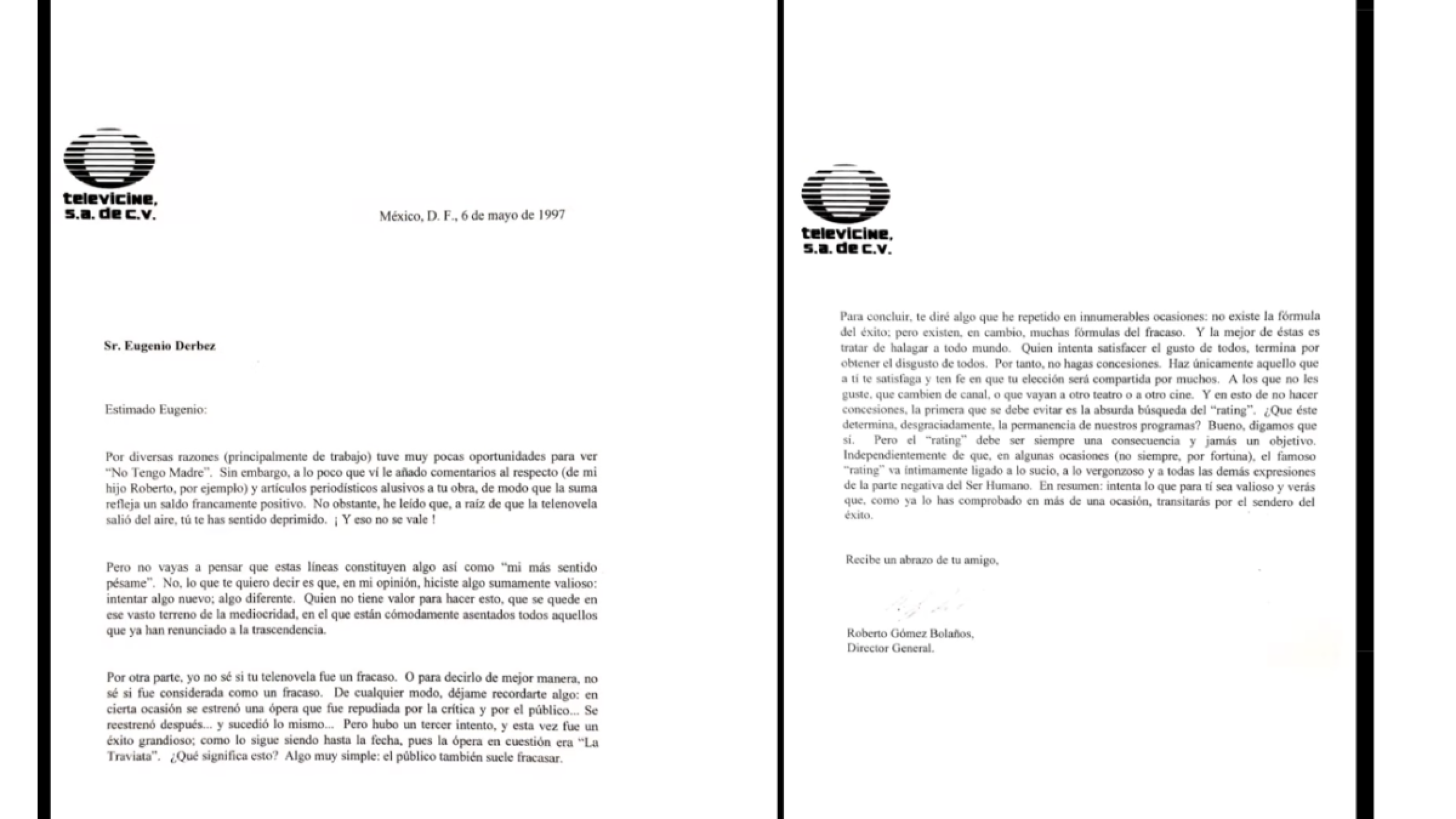 Eugenio Derbez revela la emotiva carta que le escribió Roberto Gómez Bolaños el día que probó el fracaso