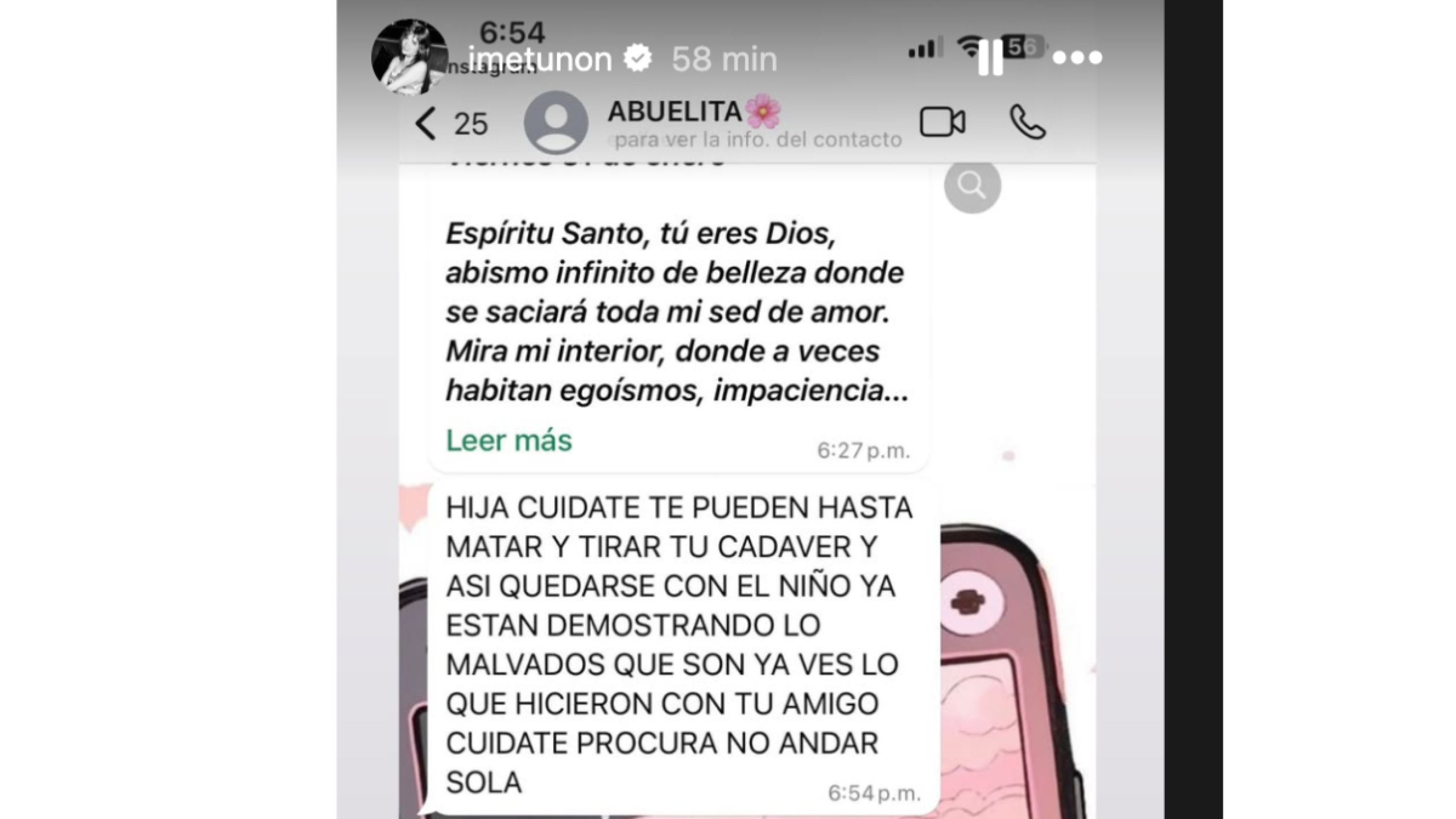 Imelda ¿teme por su vida? Publica inquietante mensaje: "Te pueden hasta matar"
