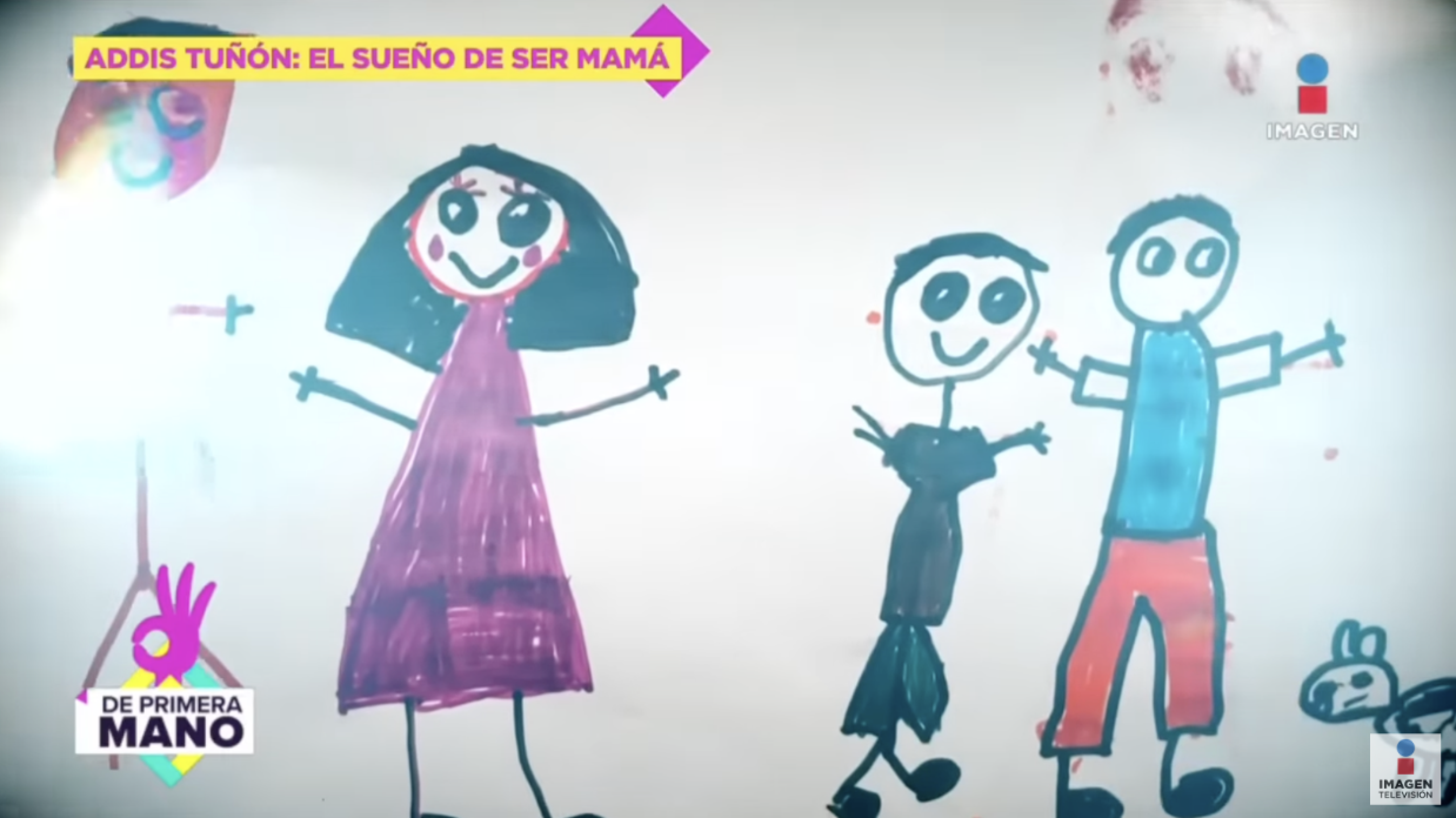 Addis Tñon dibujo de sus hijos familia completa