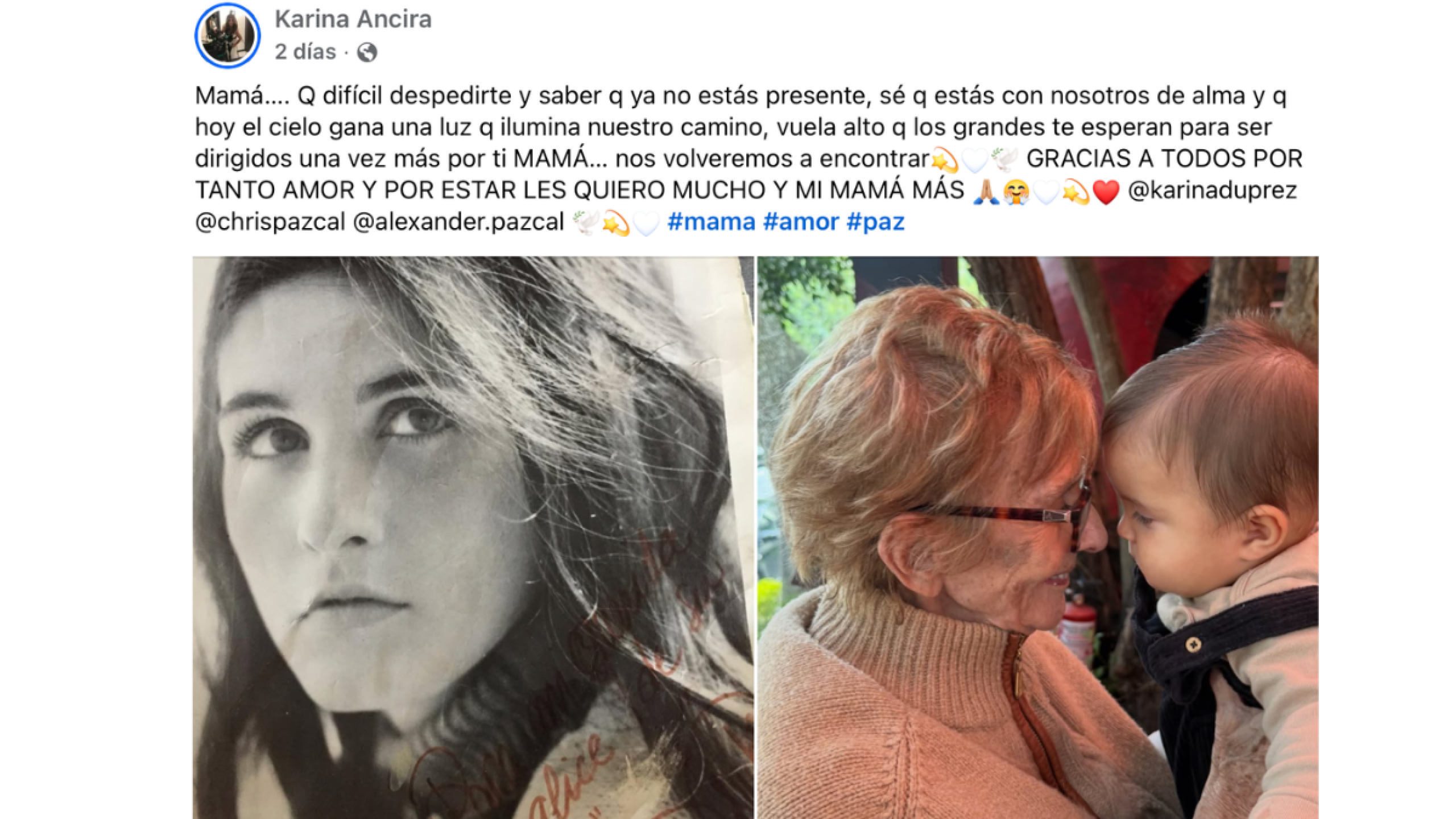 Hija de Karina Duprez se despide con este mensaje de su mamá.