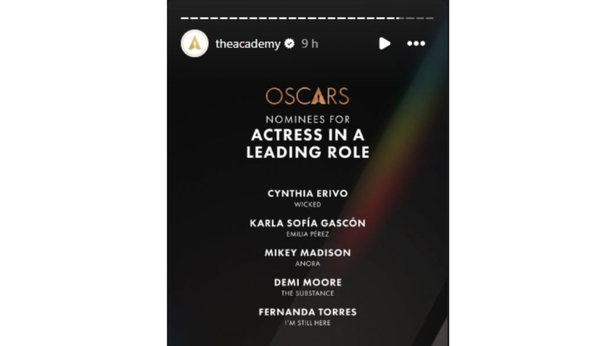 Premios Oscar 2025: Demi Moore es nominada por primera vez como Mejor Actriz por 'La Sustancia'