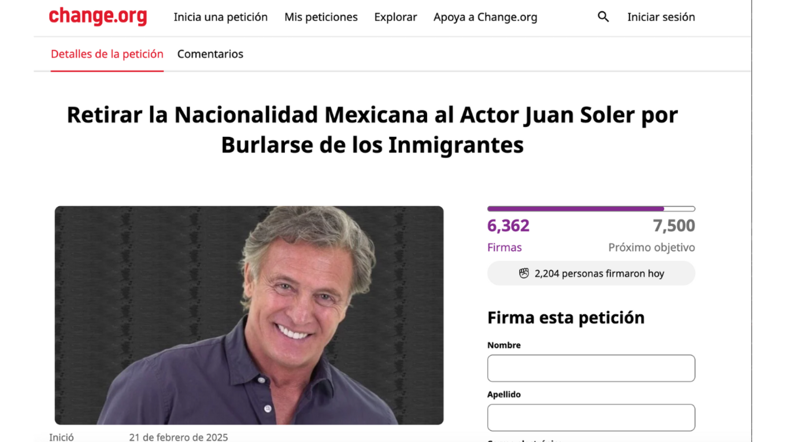 Internautas exigen retirar la nacionalidad mexicana a Juan Soler tras polémicas declaraciones
