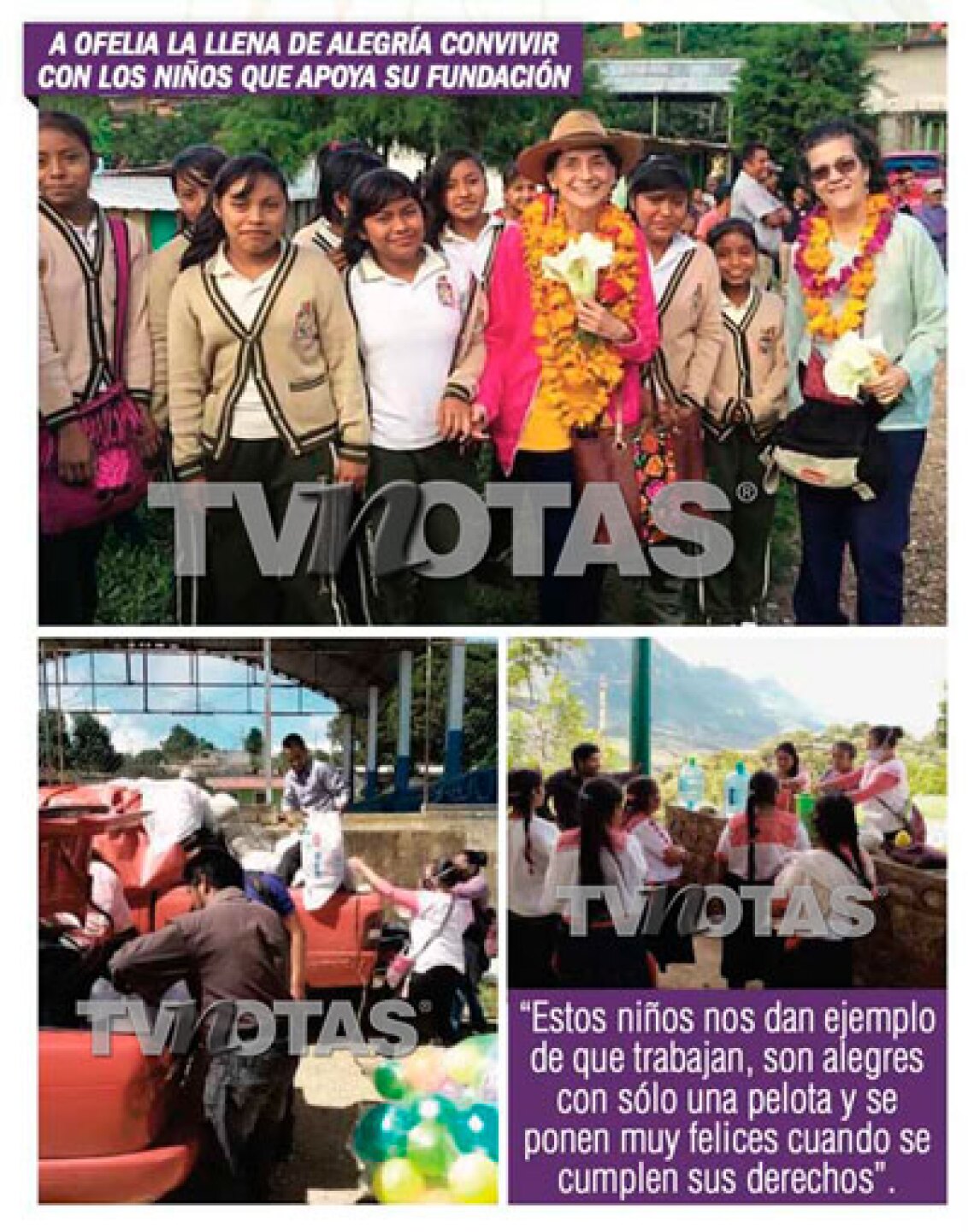 A Ofelia Medina la llena de alegría convivir con los niños que apoya su fundación