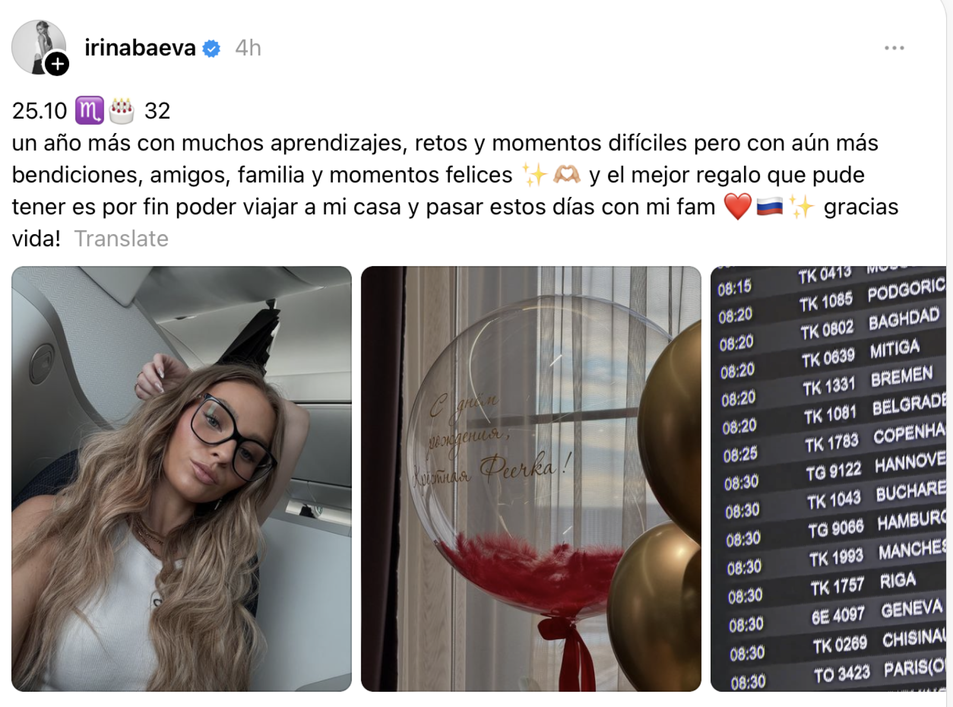 Irina Baeva en Rusia