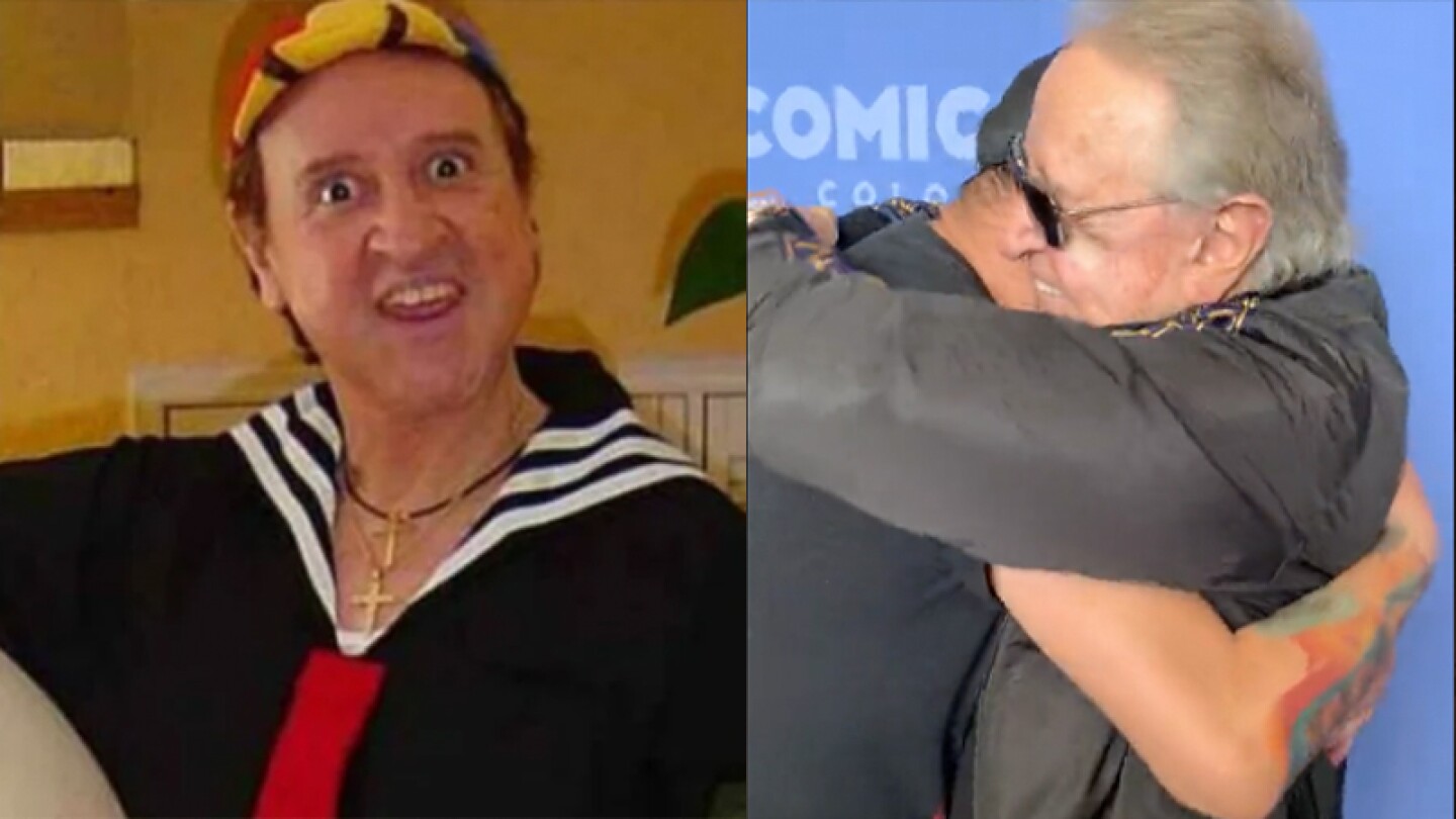 Carlos Villagrán con fan, composición con Kiko
