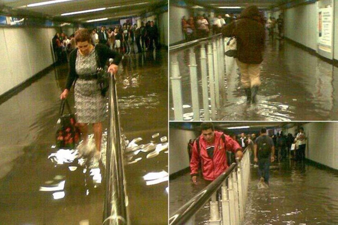 El metro estaba inundado.
