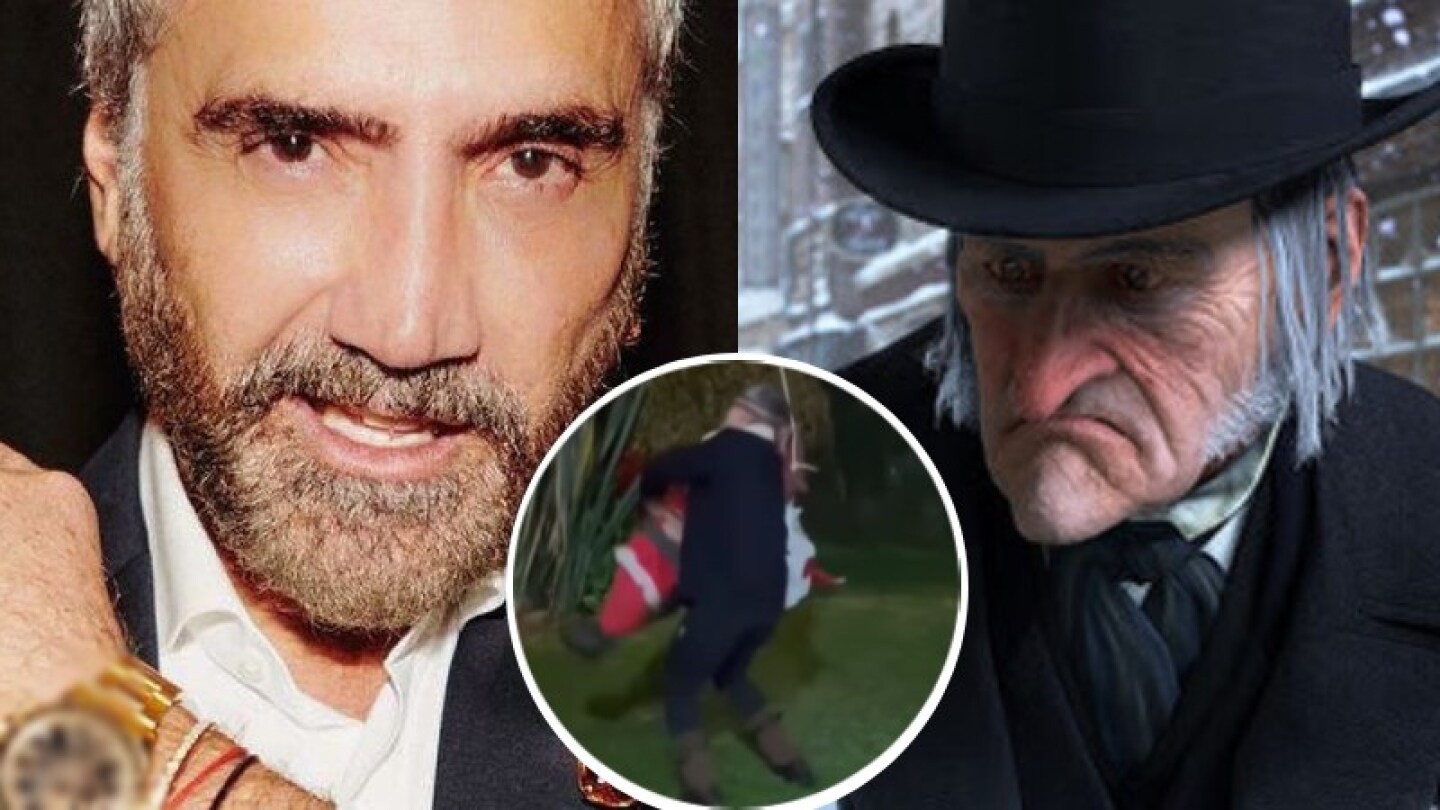 Alejandro Fernández se le va con todo a una piñata de Santa Claus en una posada