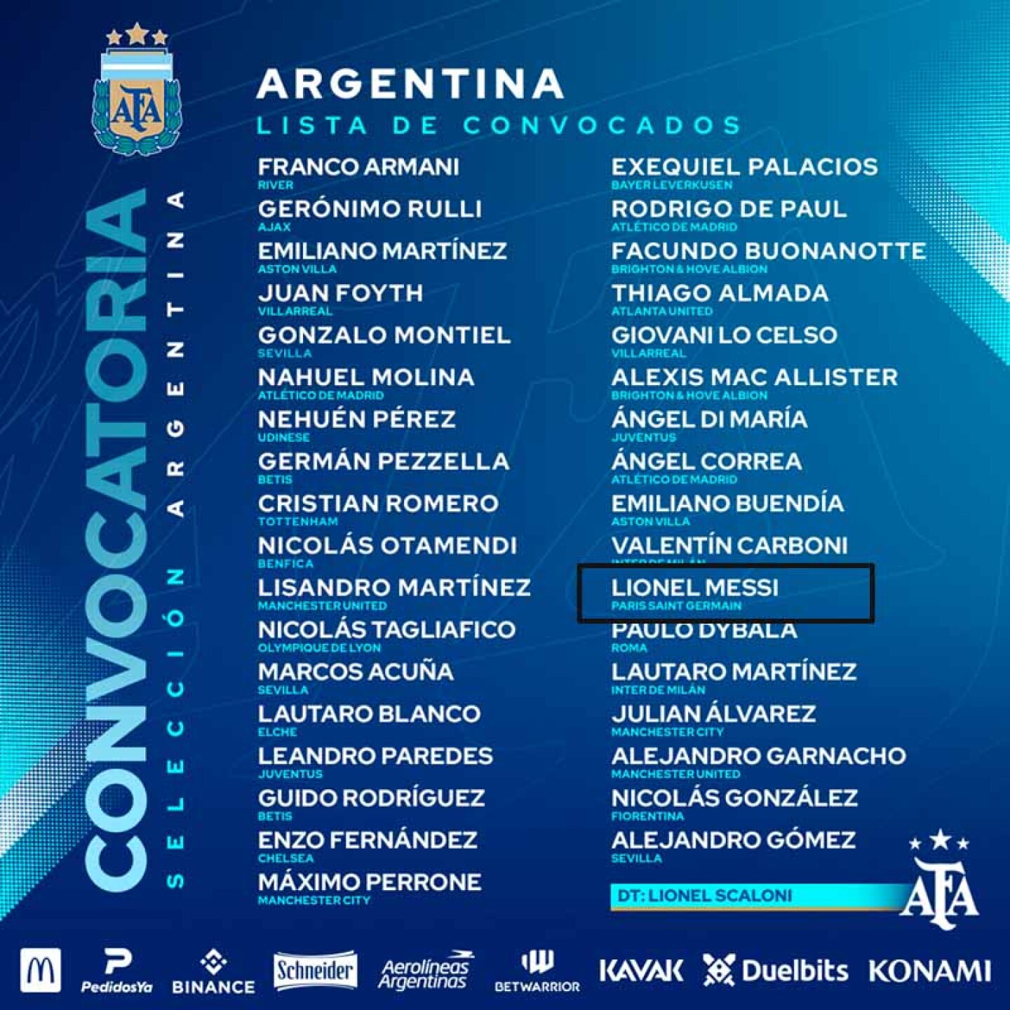 El futbolista campeón del mundo viajará a Argentina a finales de marzo para disputar dos partidos amistosos con su selección nacional