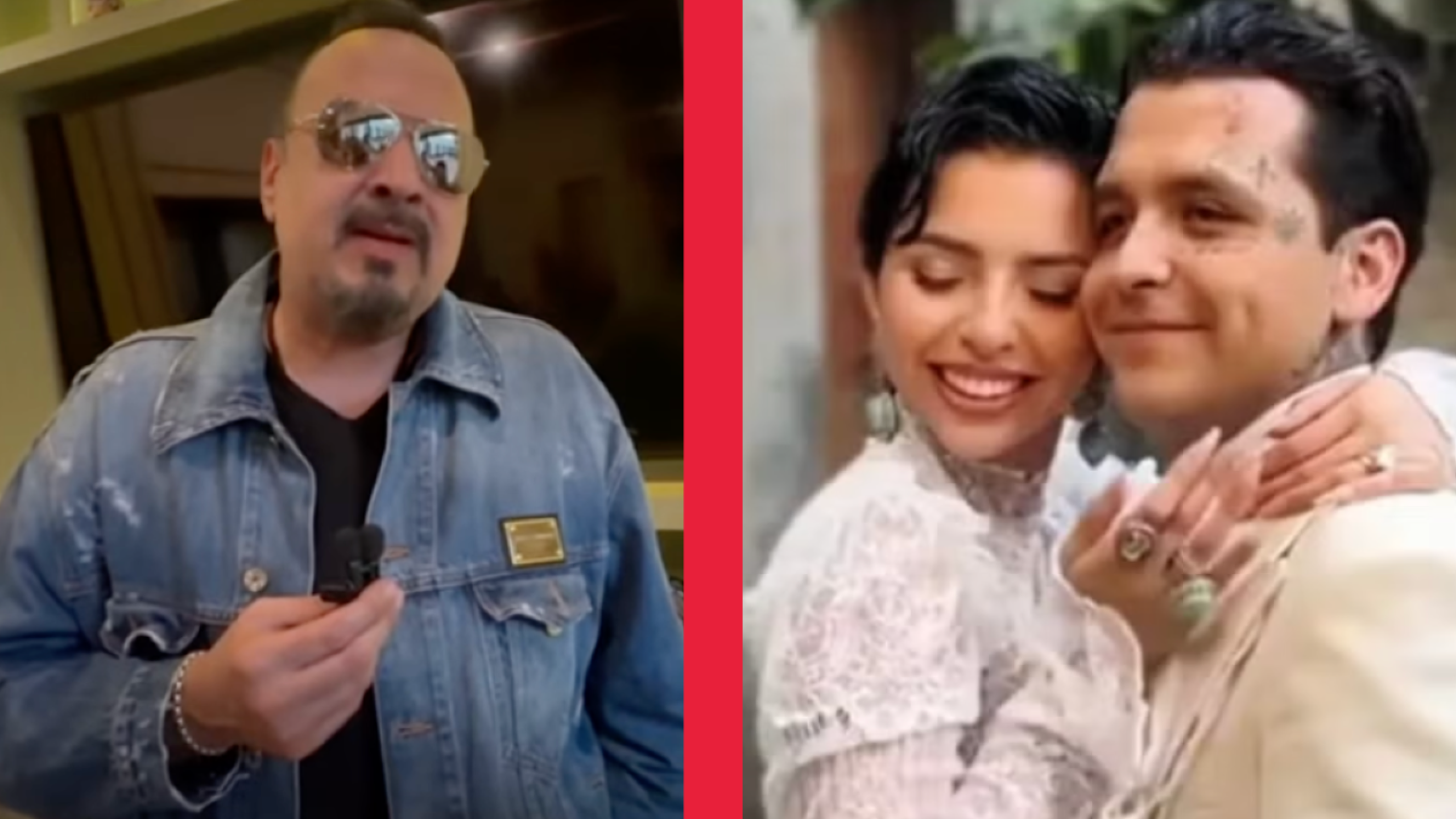 Pepe Aguilar, Ángela Aguilar y Christian Nodal