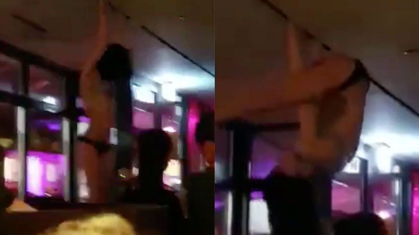 Teibolera en lencería se quiso lucir frente a sus clientes y tuvo un doloroso final.