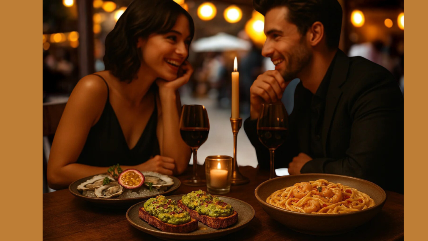 Pareja en cena romántica