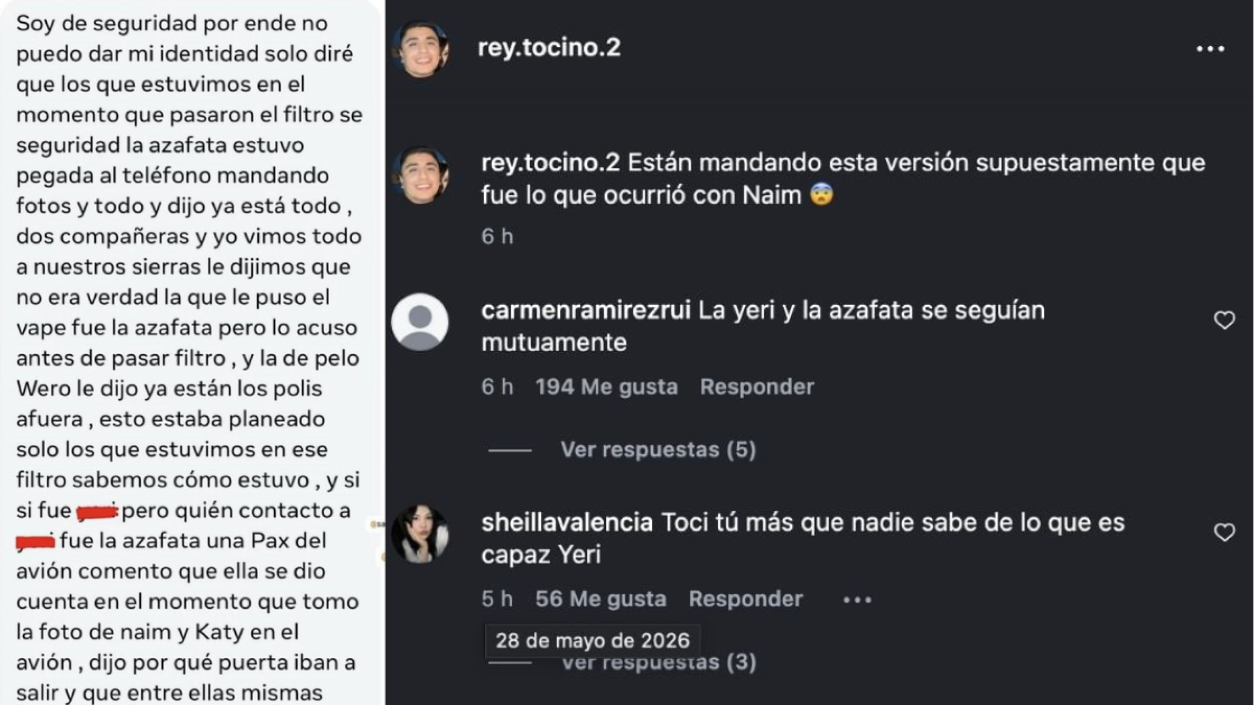 Conversaciones caso NAIM