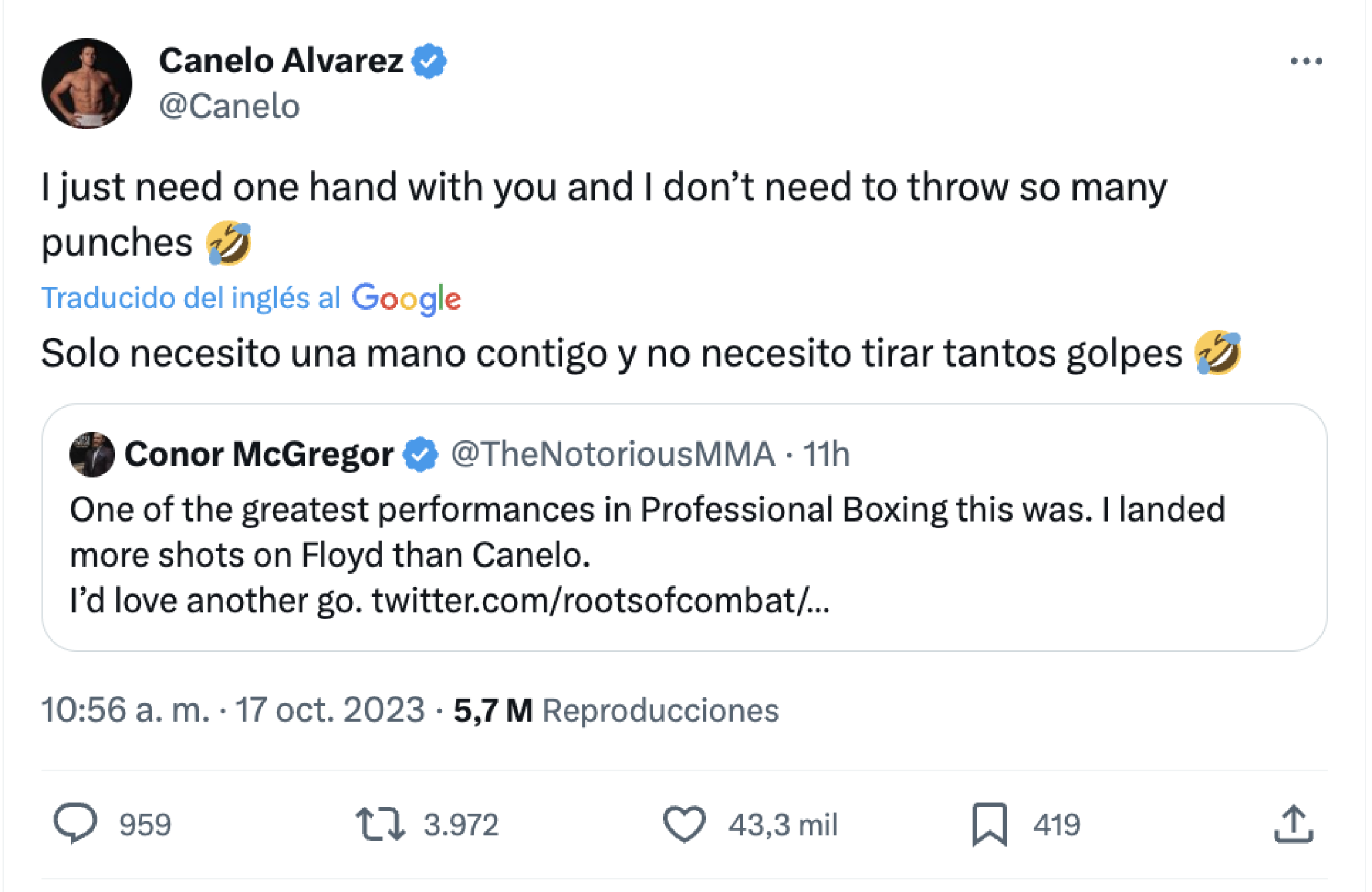 Canelo Álvarez y Conor McGregor