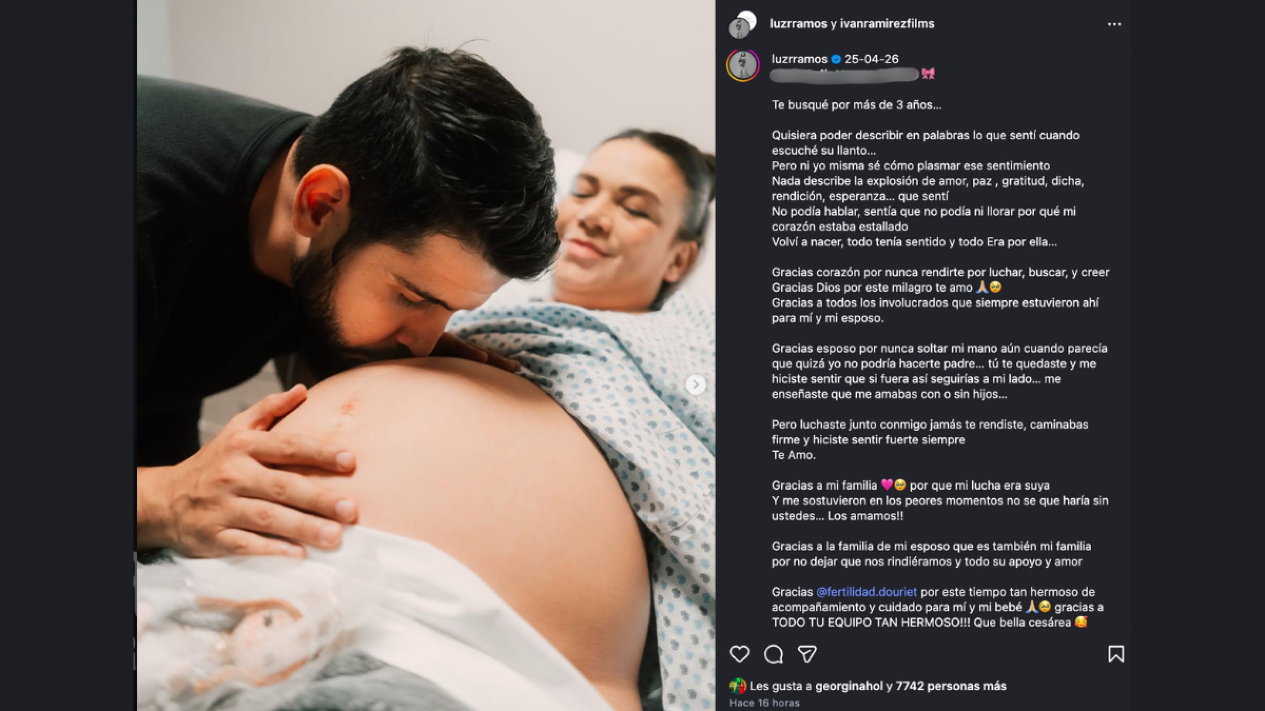 Luz Ramos anuncia nacimiento de su bebé