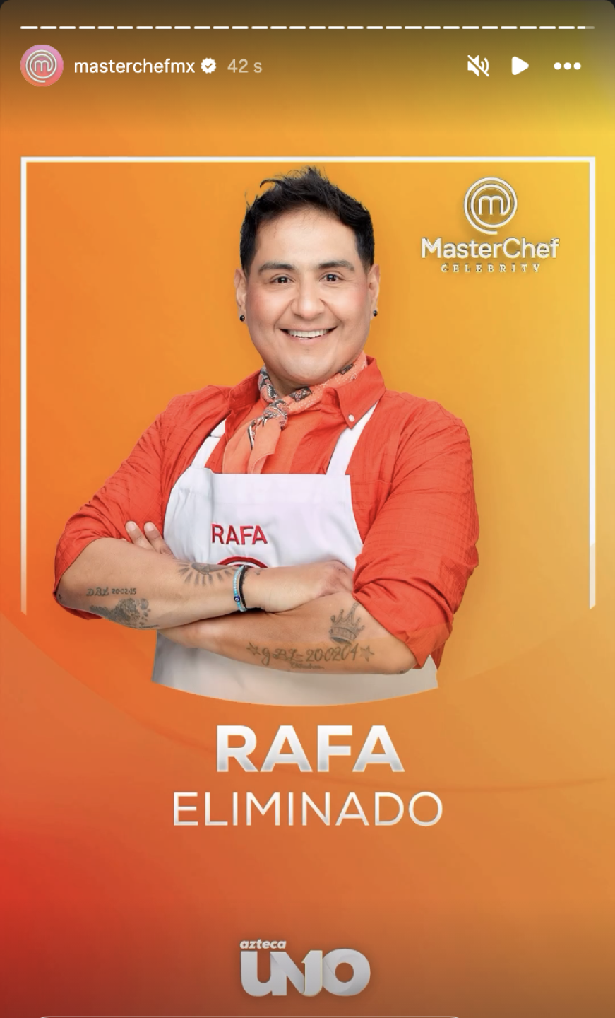 Rafa Balderrama fue eliminado de MasterChef Celebrity