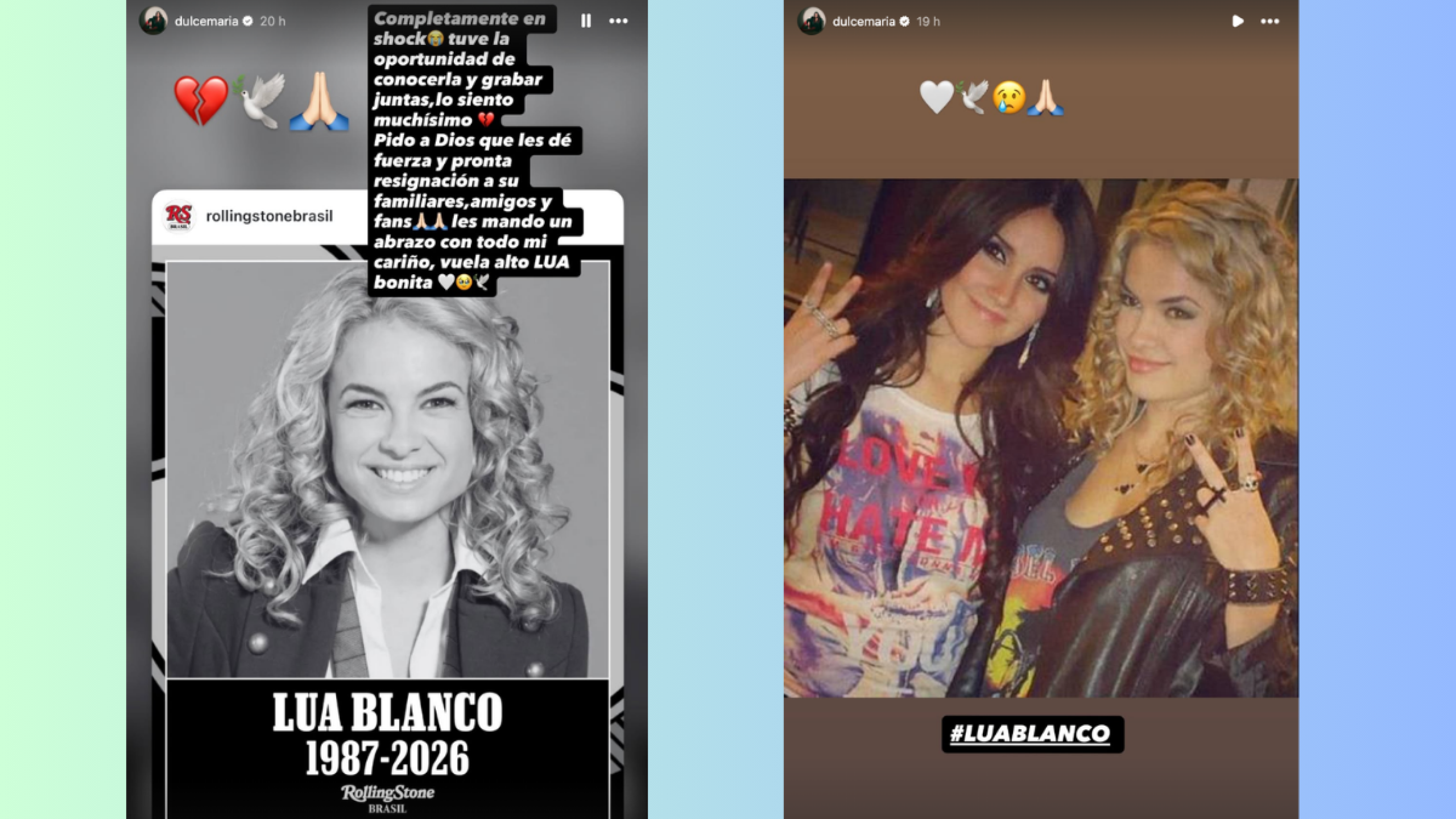 Dulce María reacciona a muerte de Lua Blanco