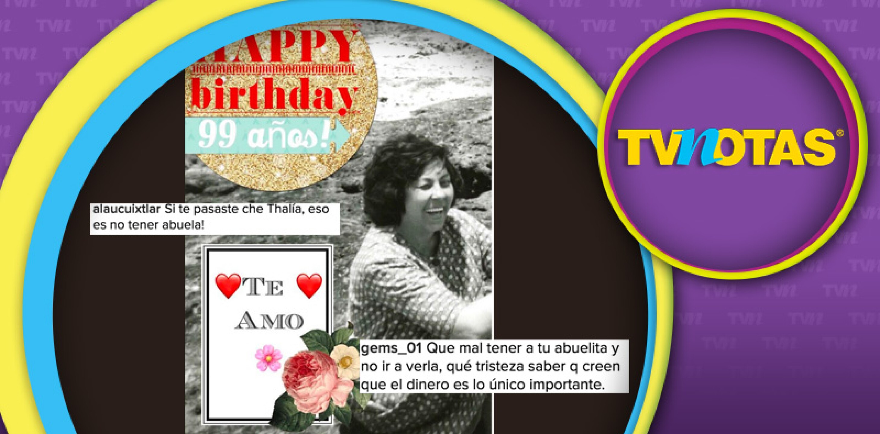 Así compartió la foto felicitando a su abuelita.