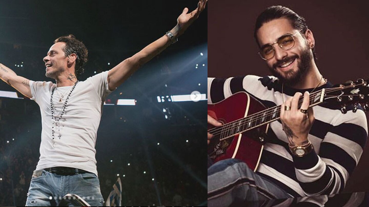 Difunden beso apasionado de Maluma y Marc Anthony