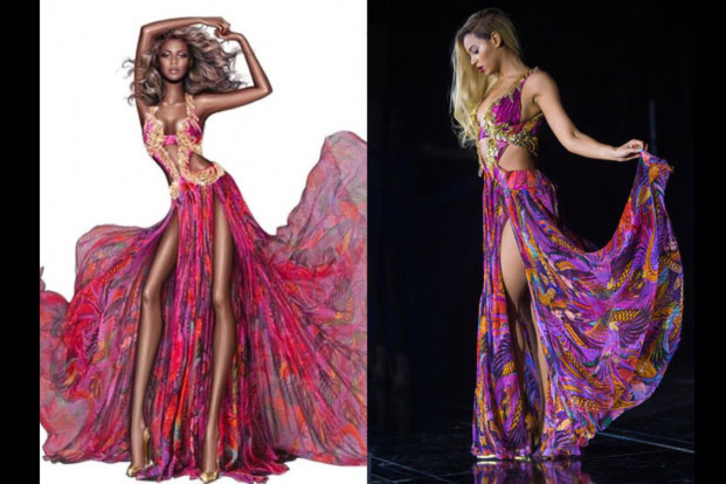 Beyoncé ha portado en varias ocasiones vestidos Roberto Cavalli.