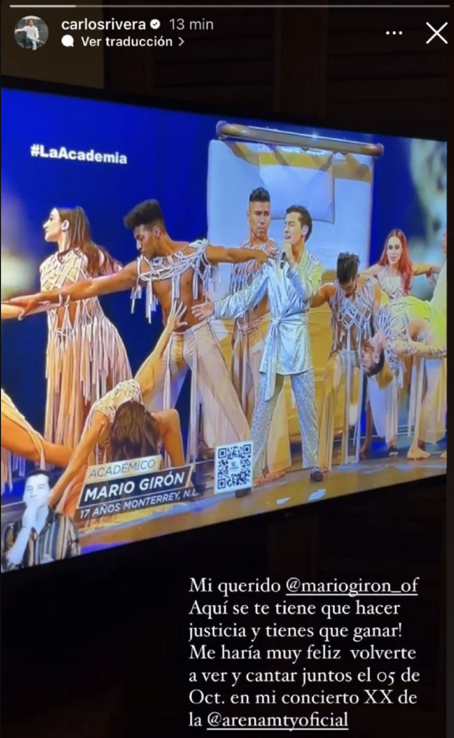 Carlos Rivera mensaje de Instagram