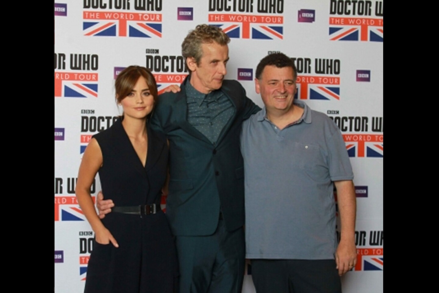 Los protagonistas Peter Capaldi y Jenna Coleman, así como el escritor Steven Moffat ofrecieron una conferencia.