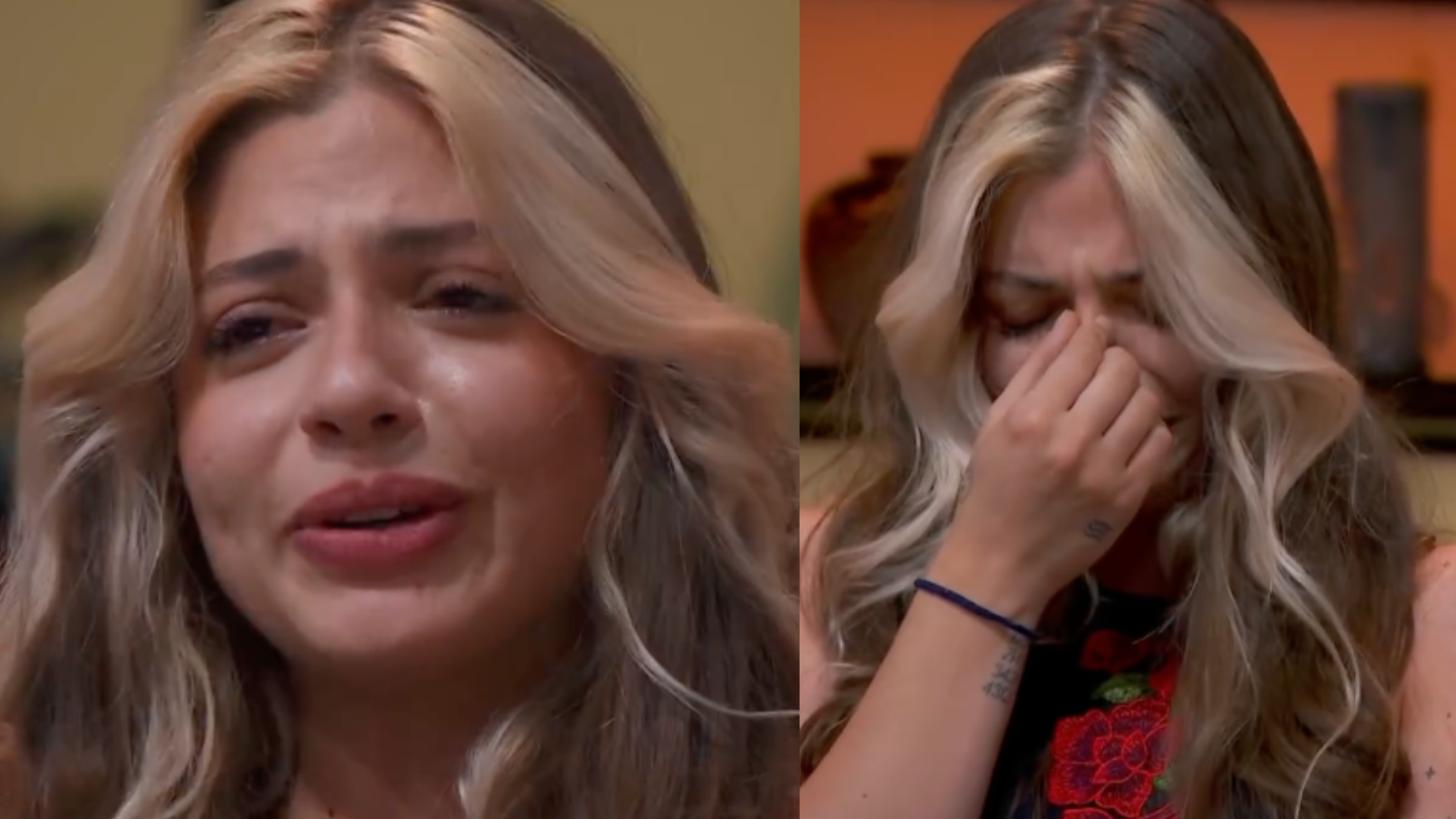 Daniela Parra llorando