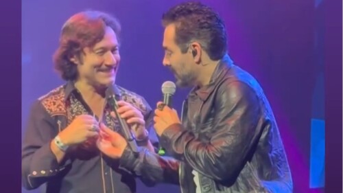 Diego Torres y Omar Chaparro en concierto del argentino