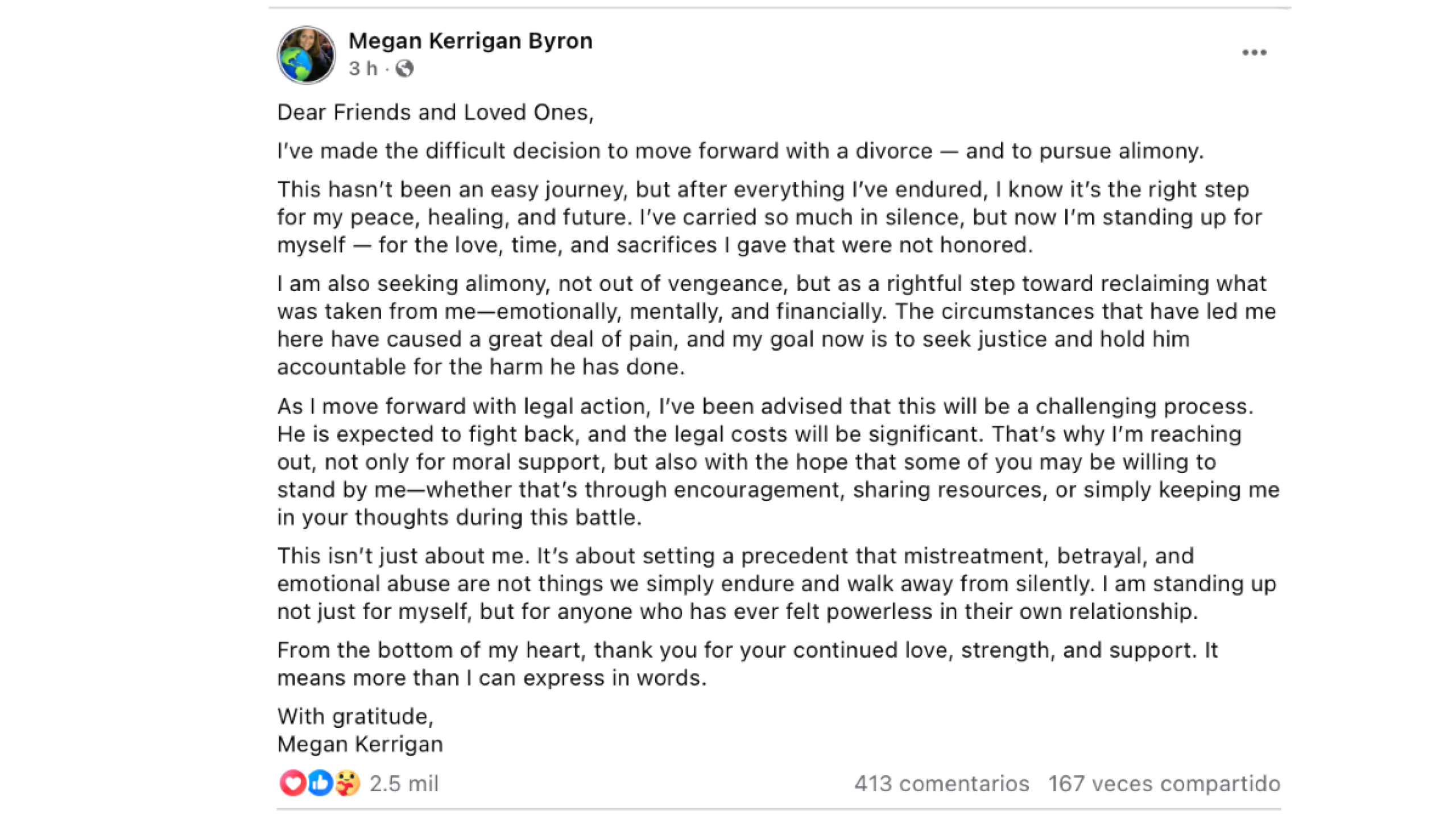 Meg Kerrigan Byron, esposa de Andy Byron